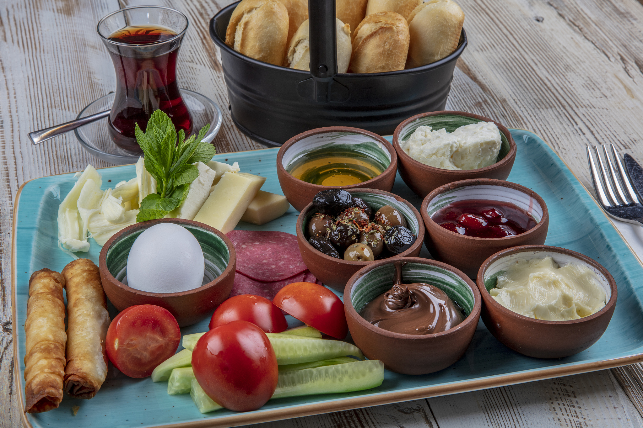 turkish breakfast delicious, rich breakfast.
