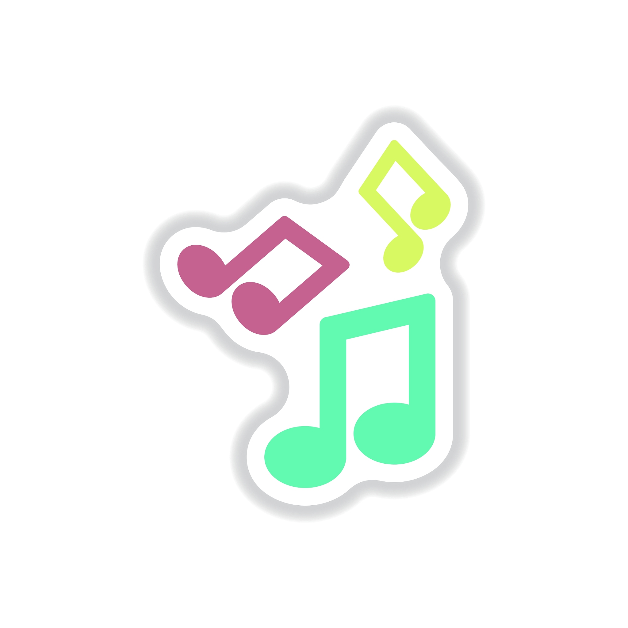 color label design collection of music note