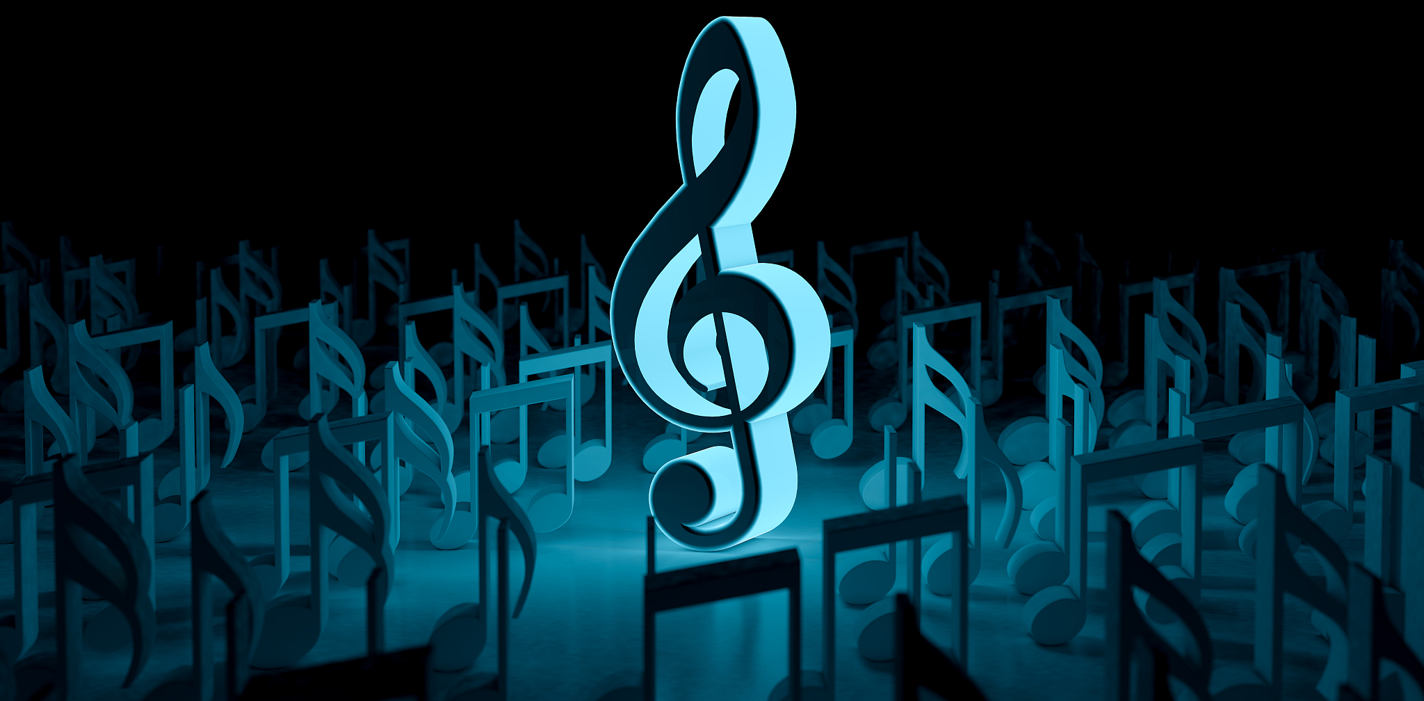 abstract music background, musical notes and symbols for christm