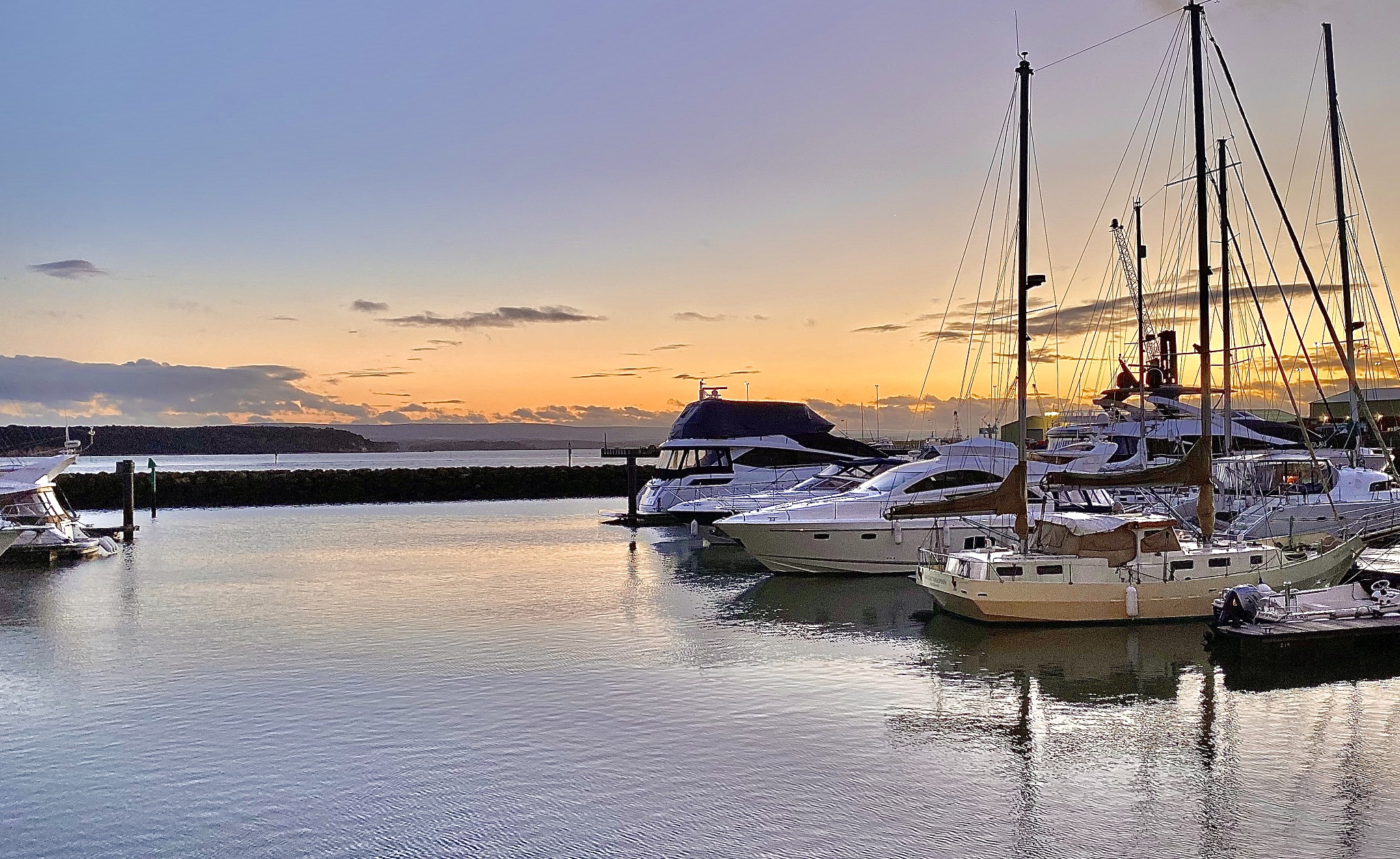 marina boat scene in poole, dorset