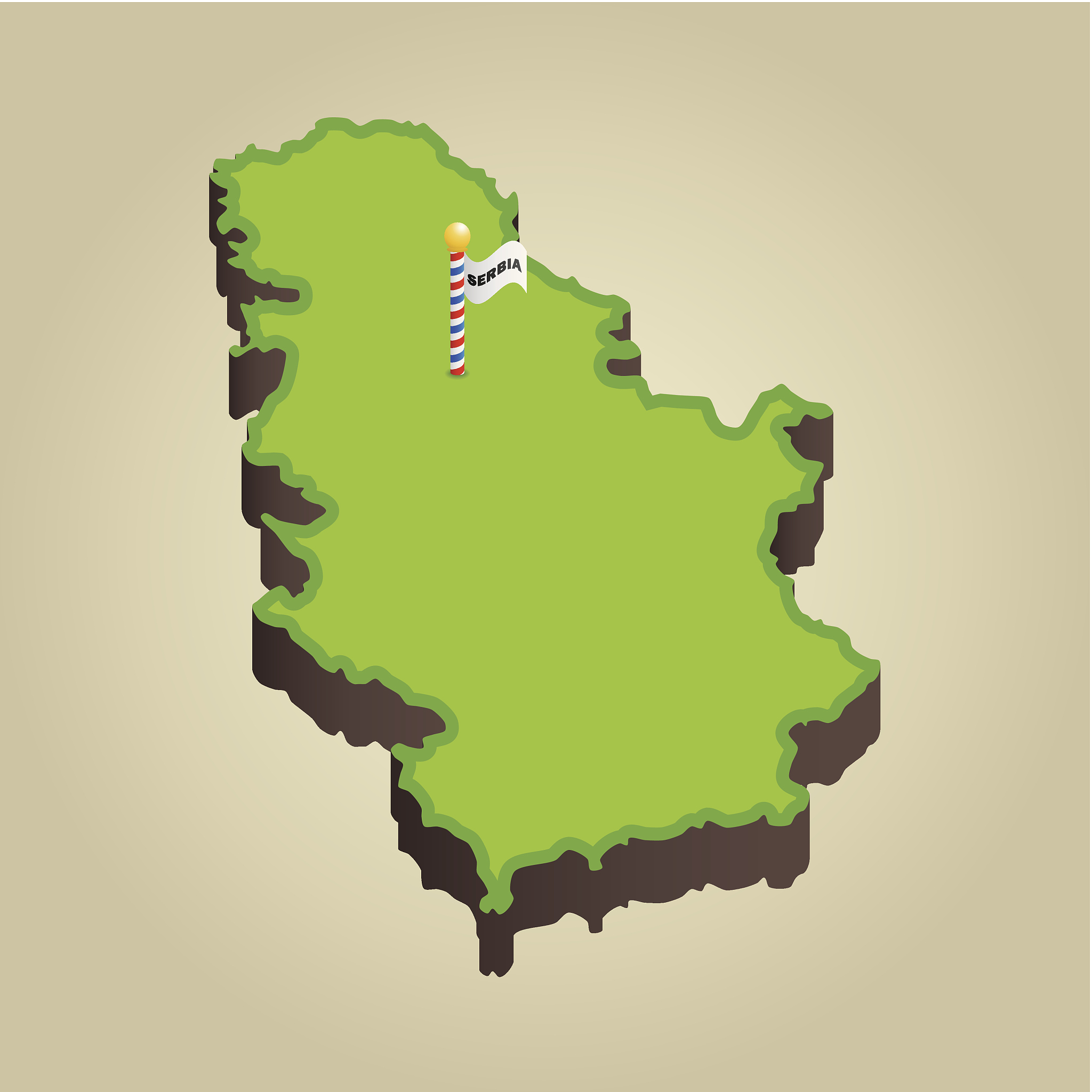 serbia 3d map
