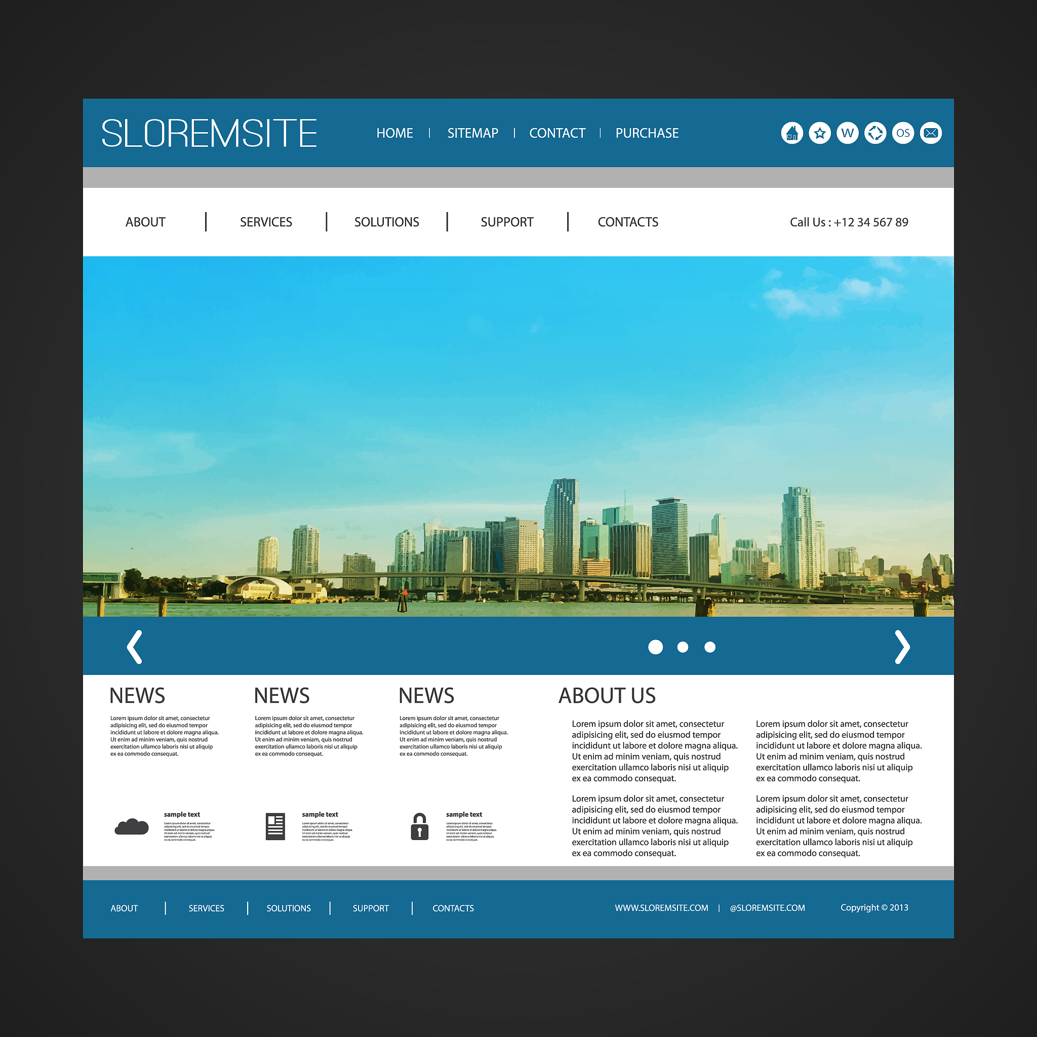 one page website template
