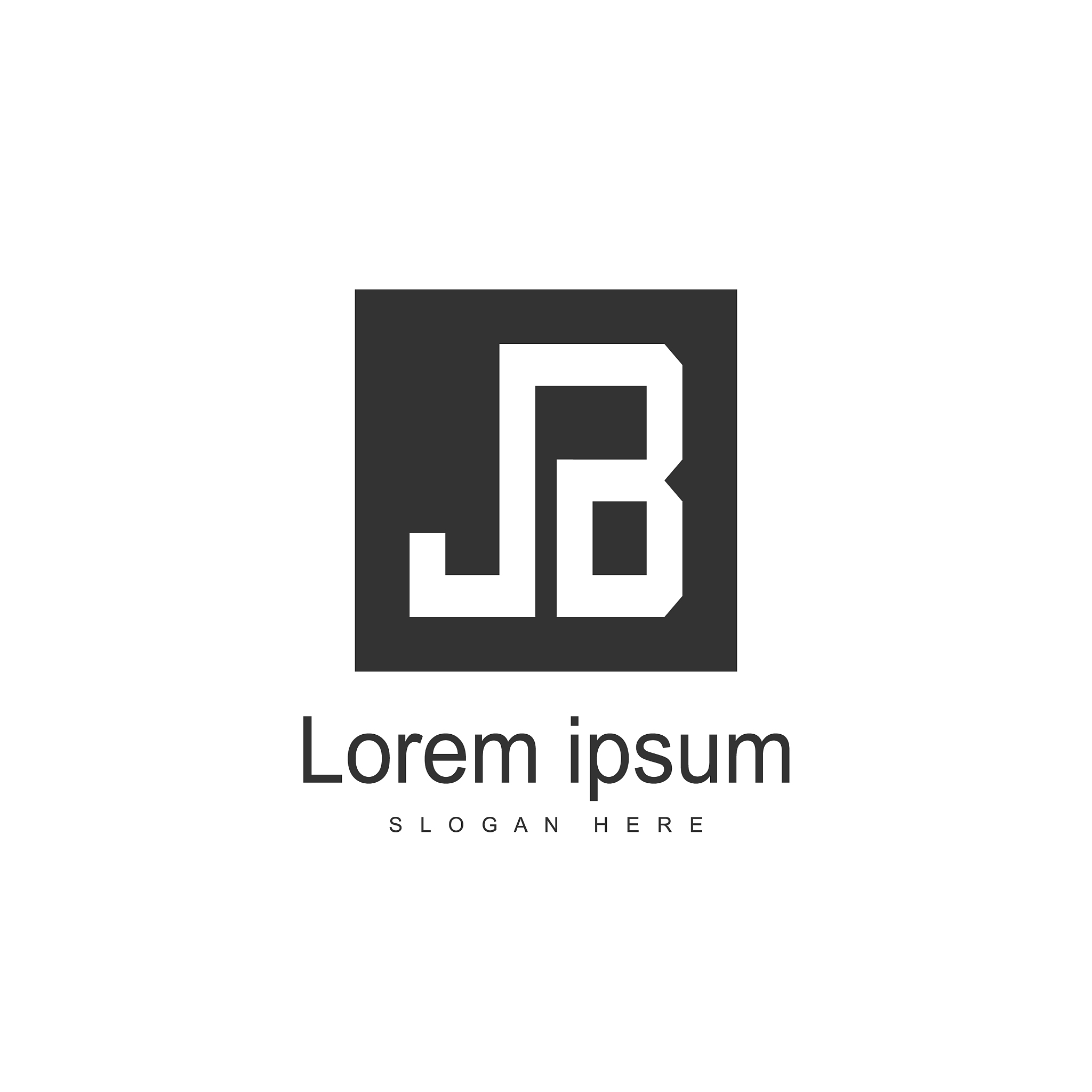 initial letter jb logo template design minimalist