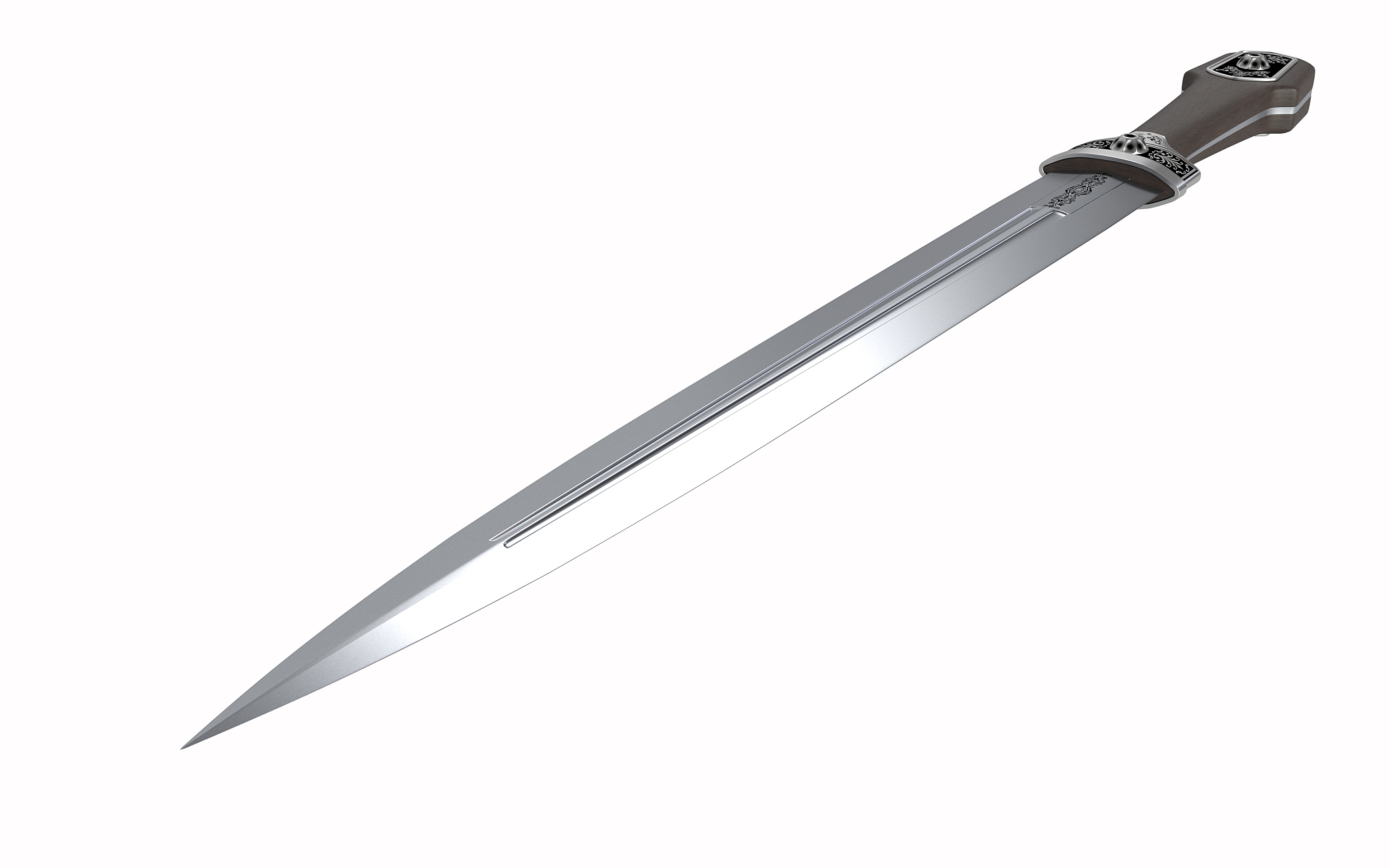 chechen dagger - weapon of the caucasus - 3d illustration