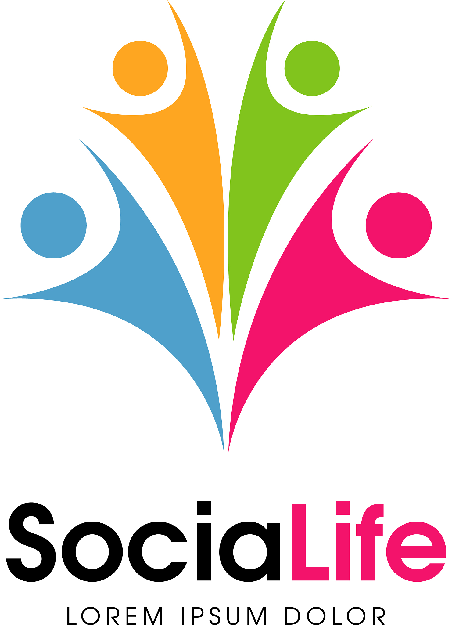colorful social life logo sign symbol icon