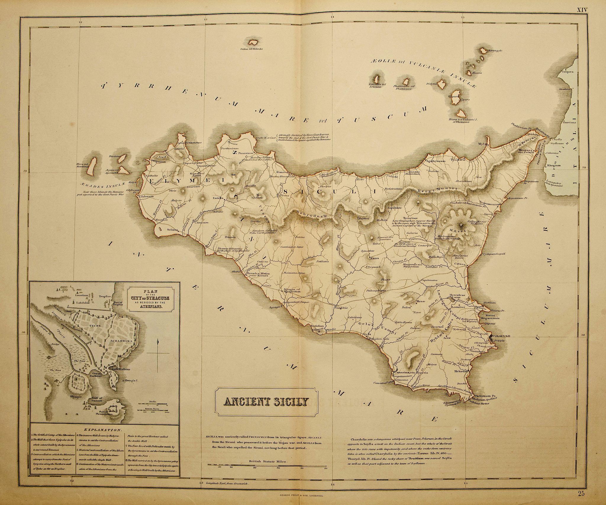 sicily. ancient map of the world