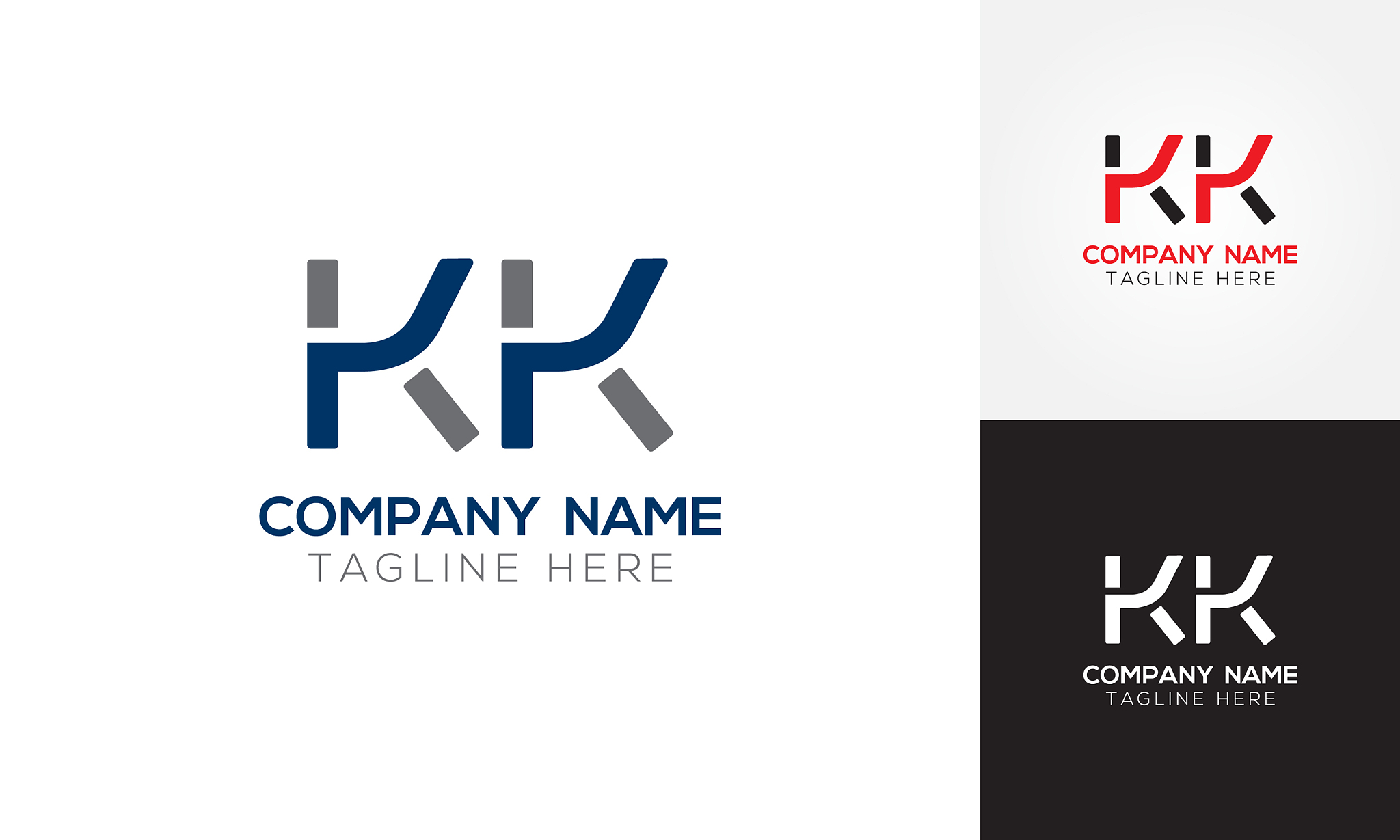initial alphabet kk logo design template abstract