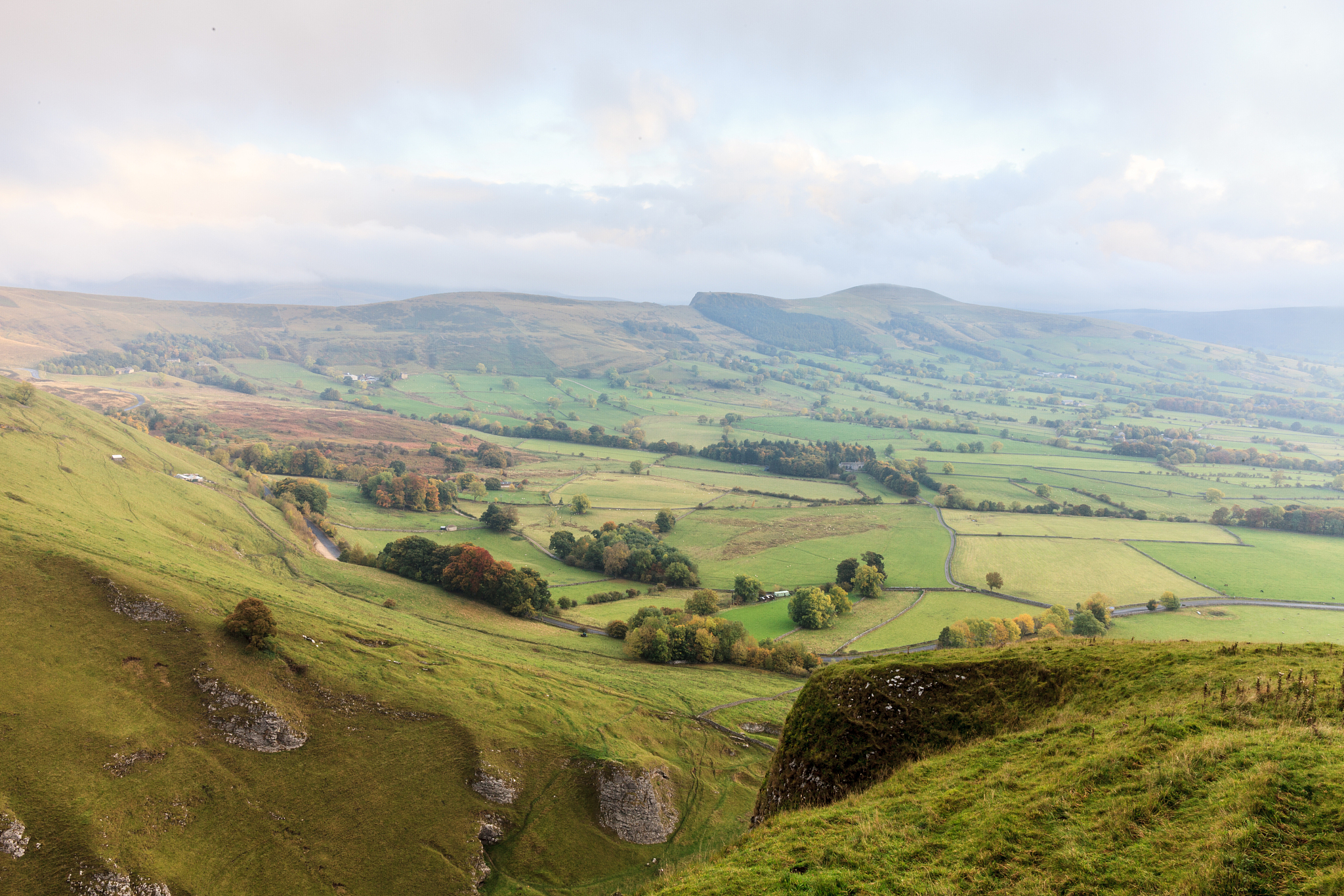 a view over hope valley, peak district, england