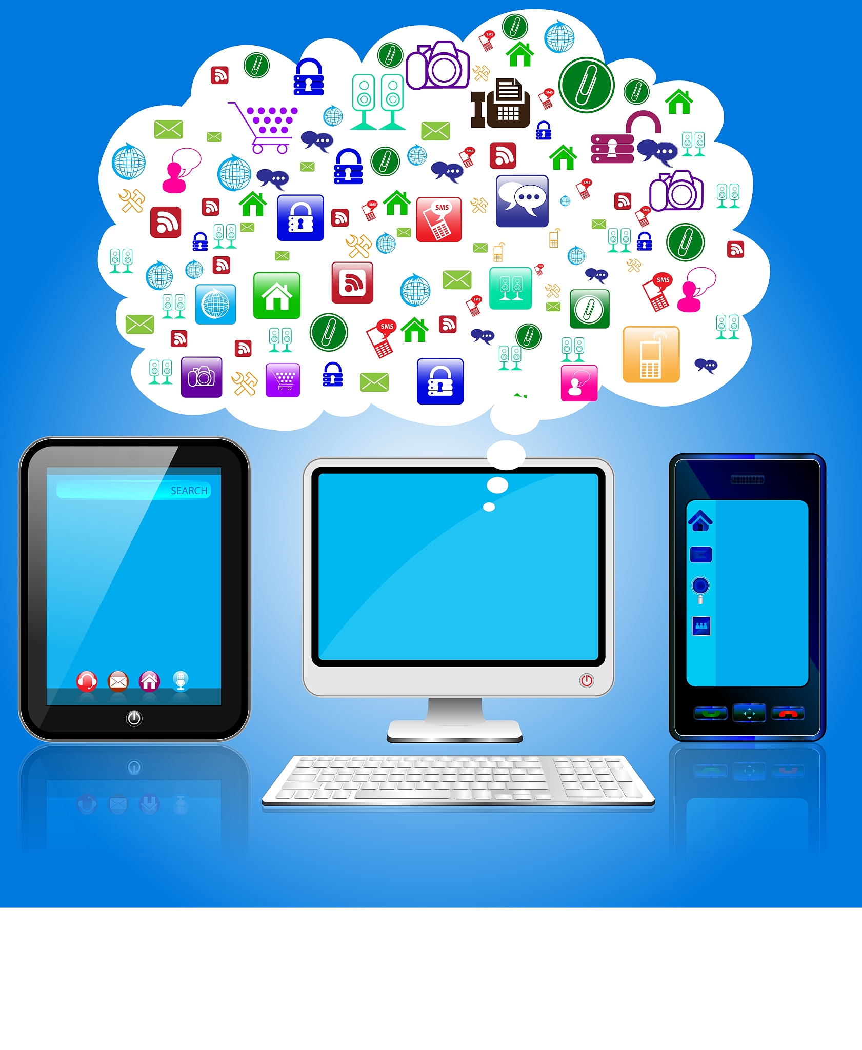 computer and icons