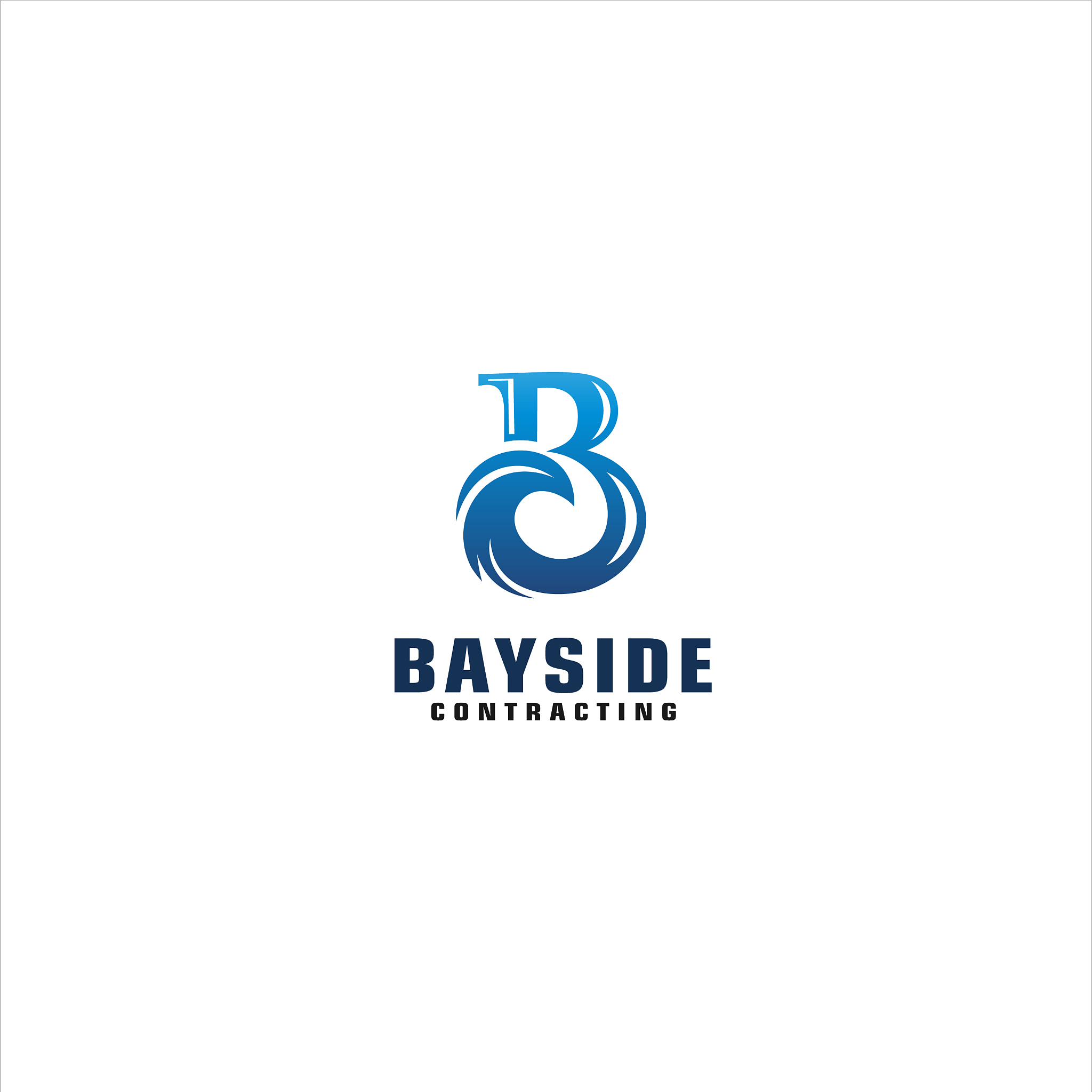 initial b for wave logo design