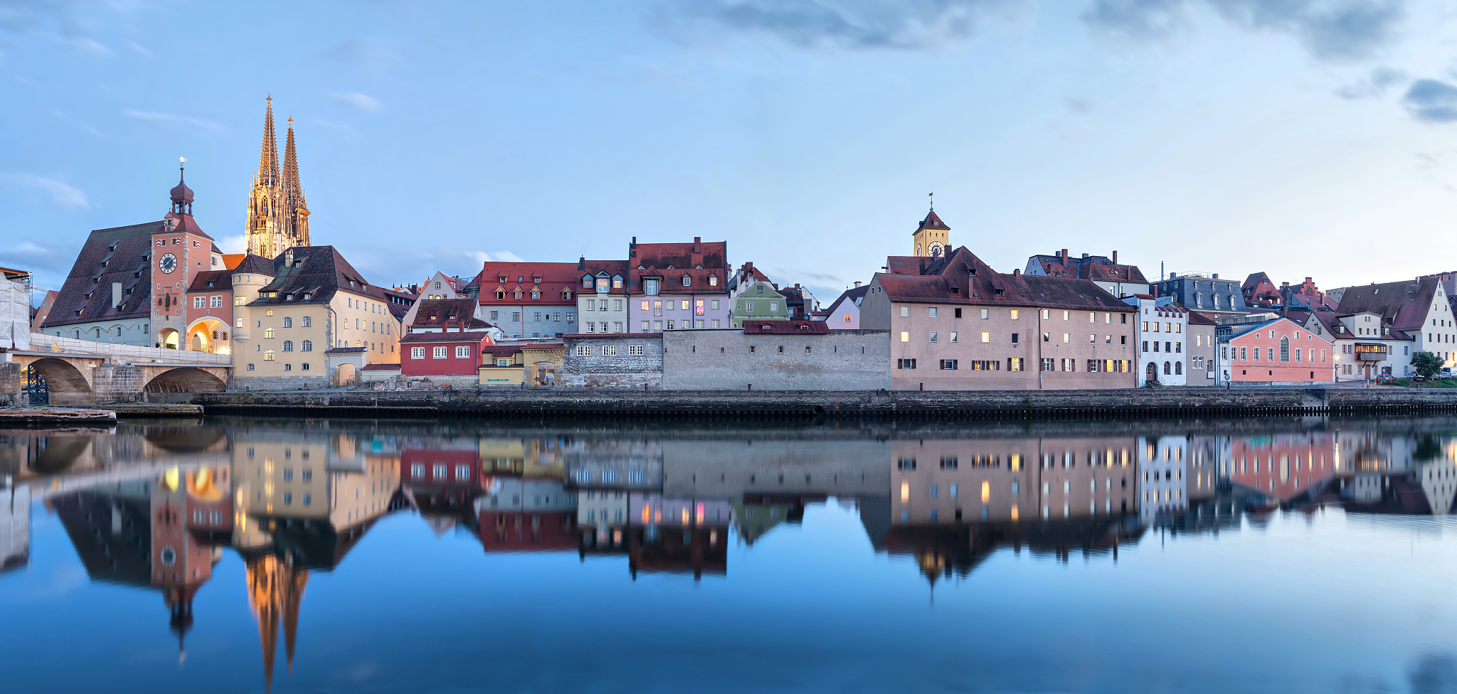 evening panorama of regensburg