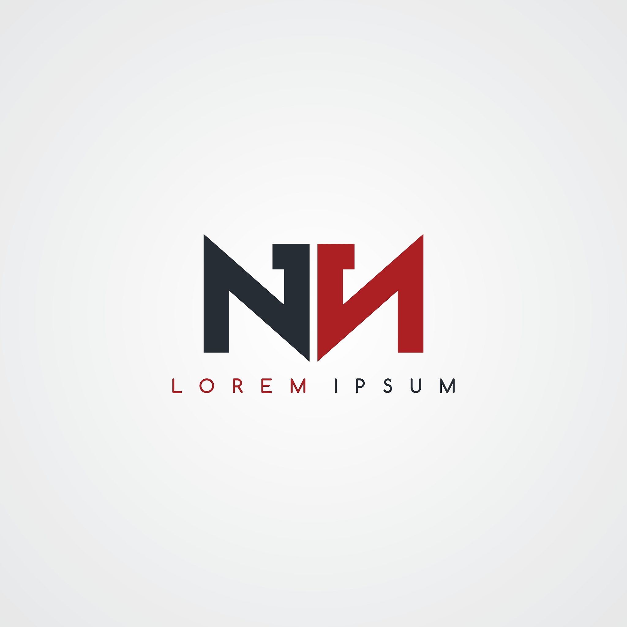 initial letter linked uppercase logo black red in