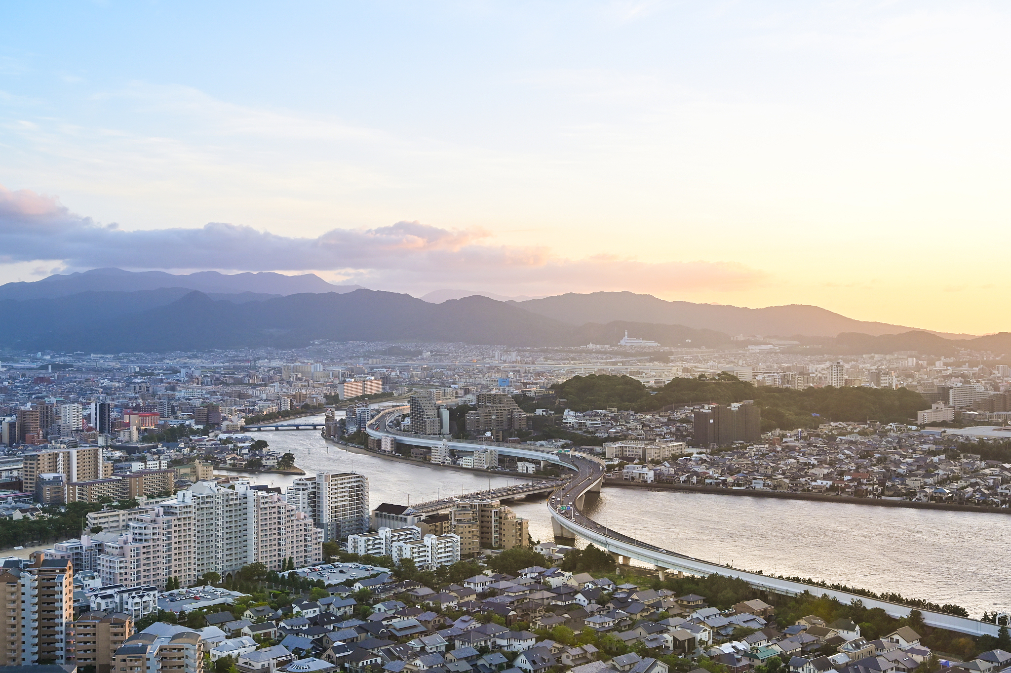 fukuoka cityscape, japan