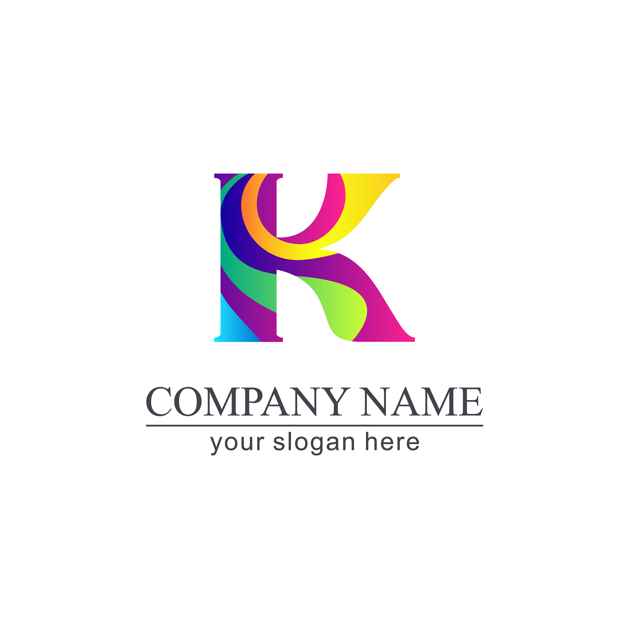 letter k logo icon design template elements