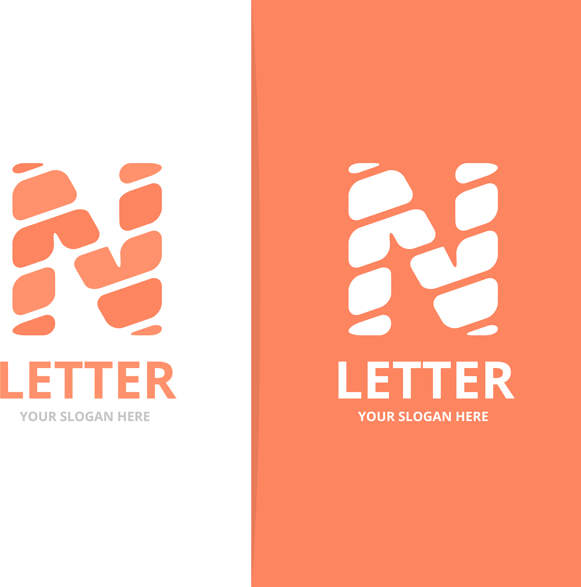 unique letter n logo design template