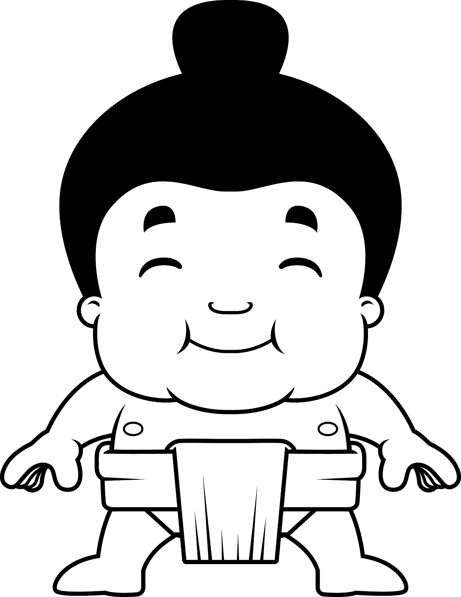 cartoon sumo boy smiling