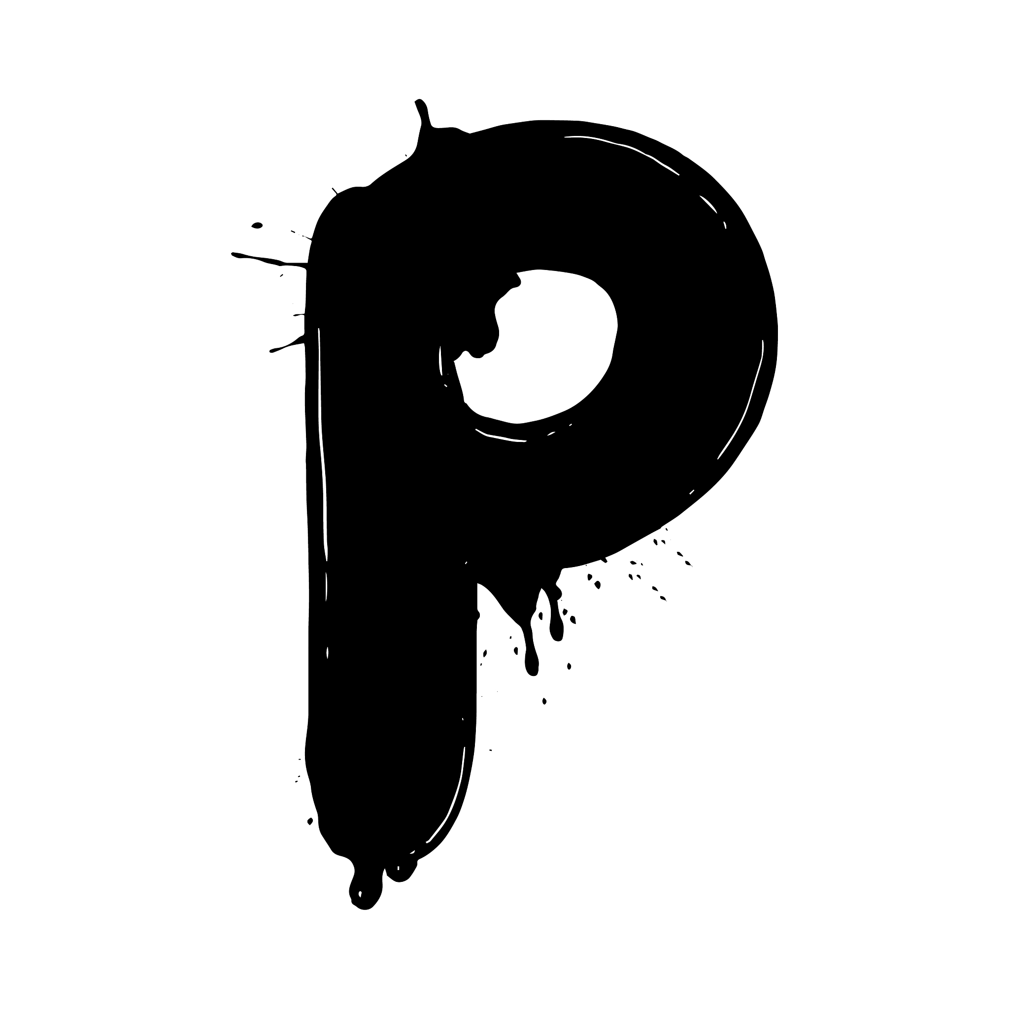 blot letter p black and white