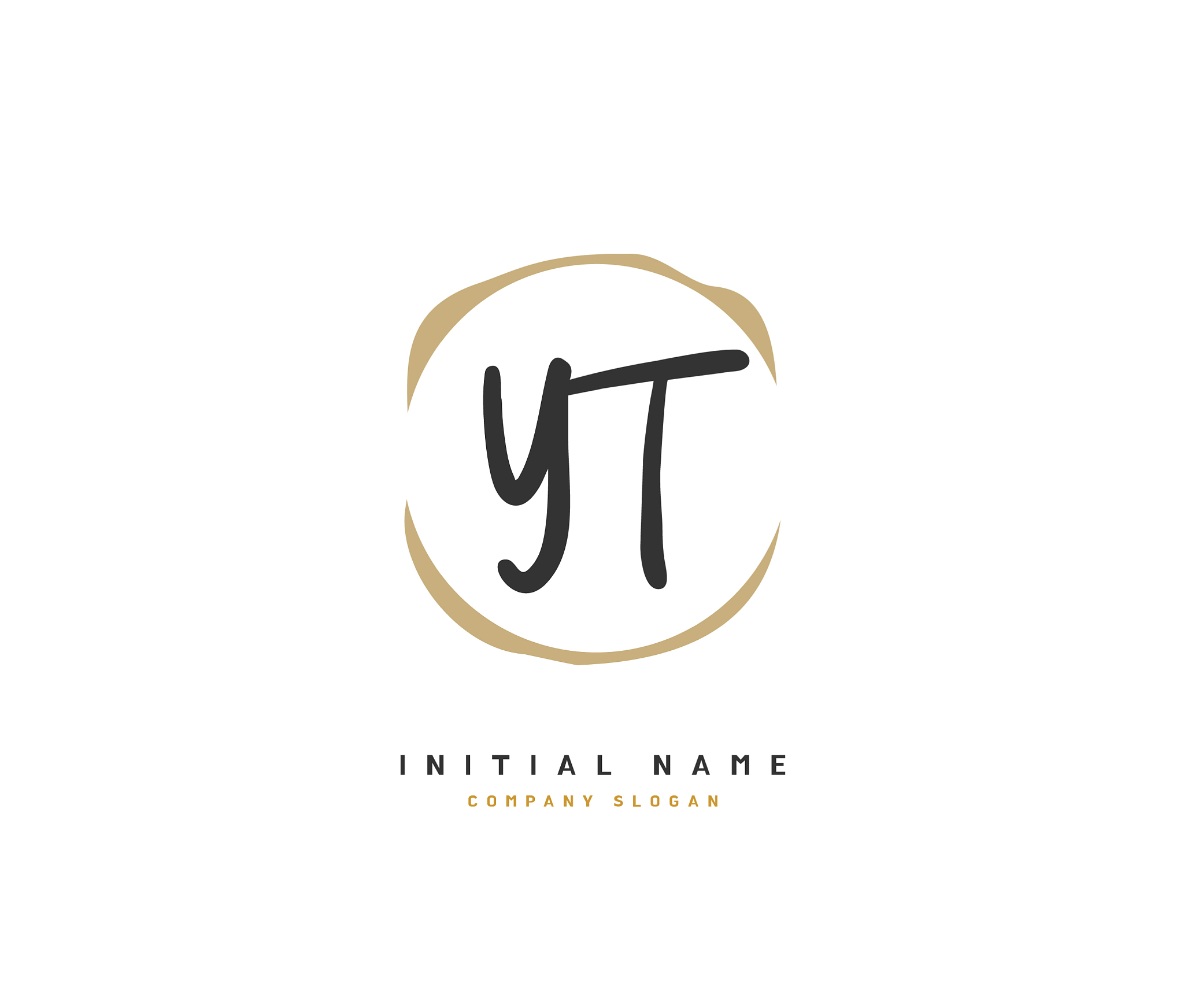 y t yt beauty initial logo handwriting logo of