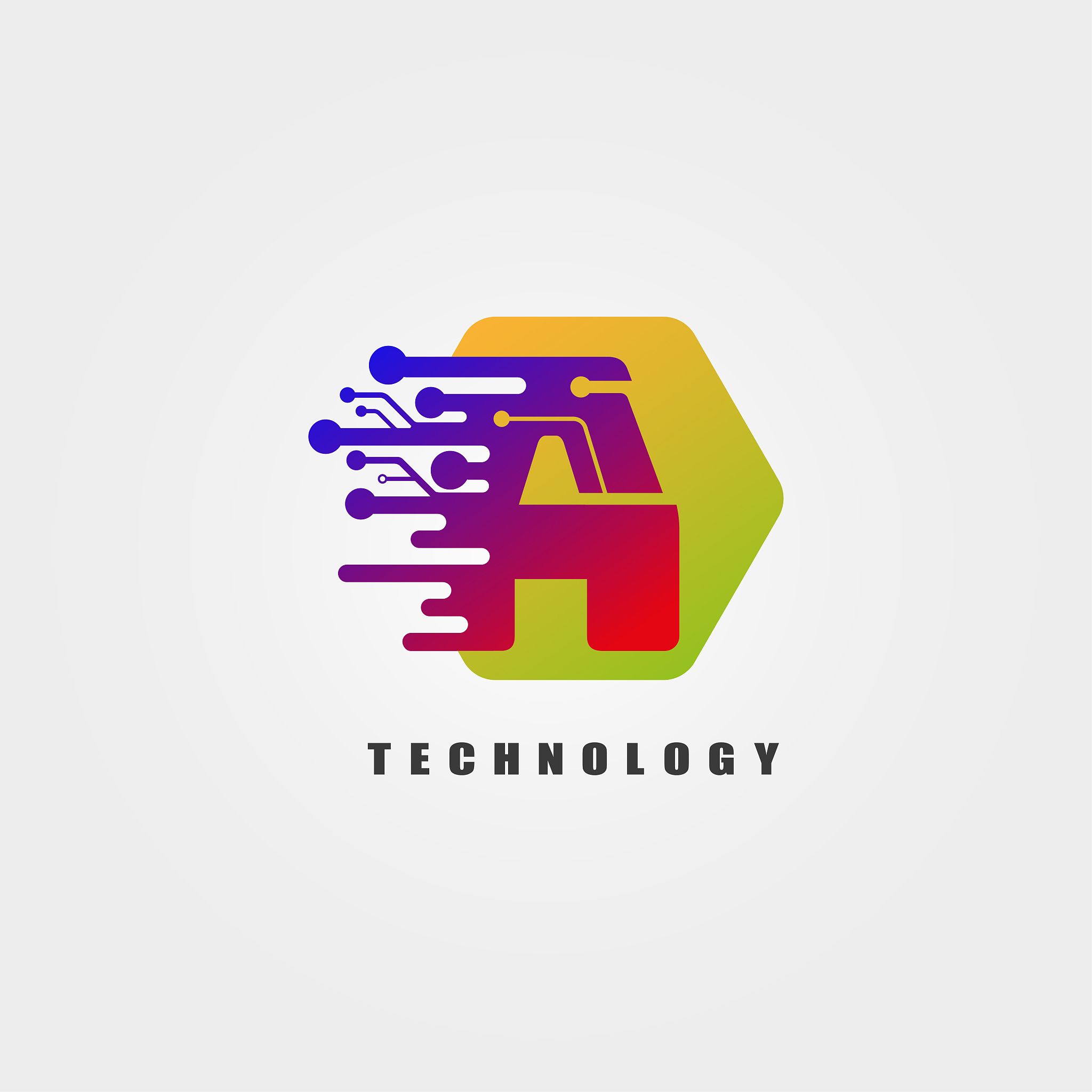 a creative design letters, technology icons
