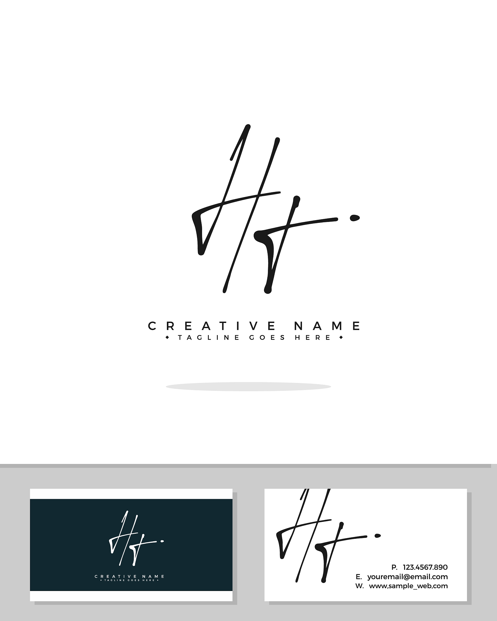 h t ht initial logo signature handwriting