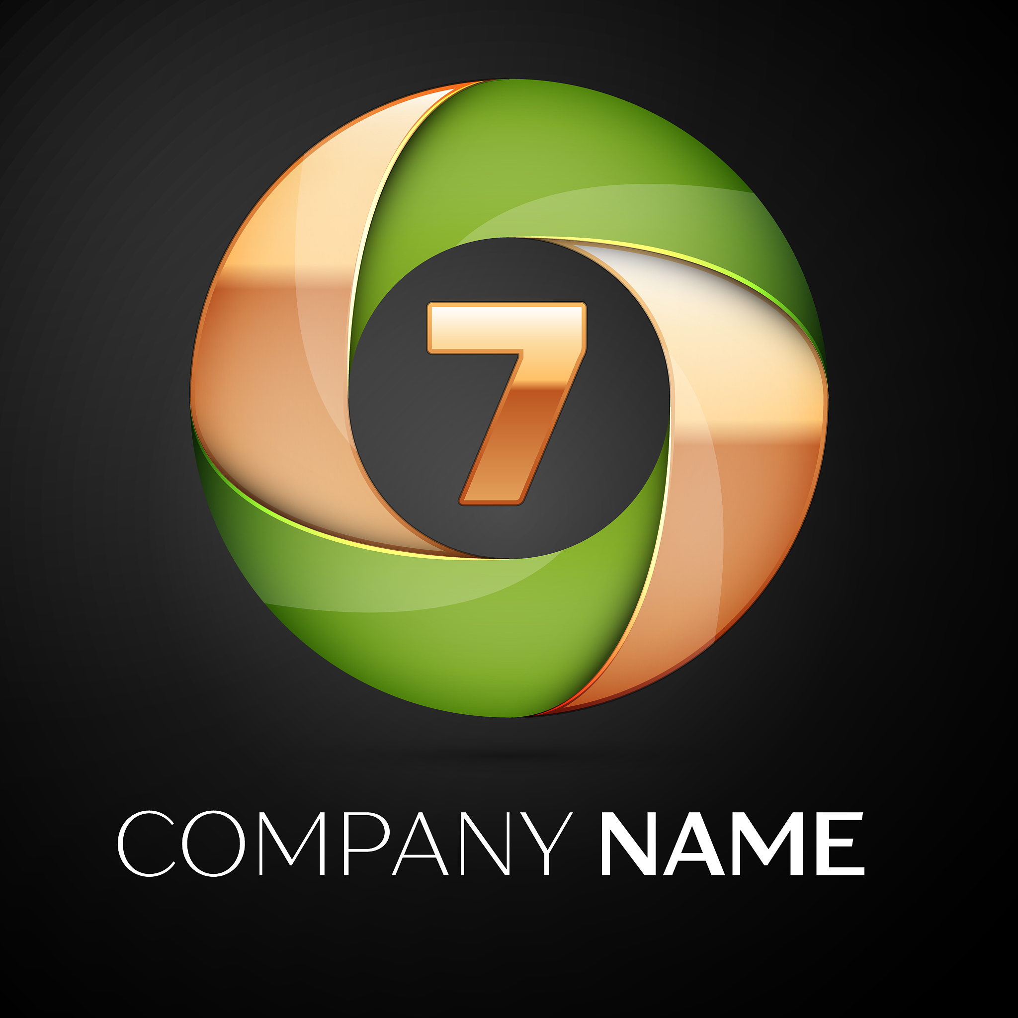 number seven logo symbol in the colorful triangle