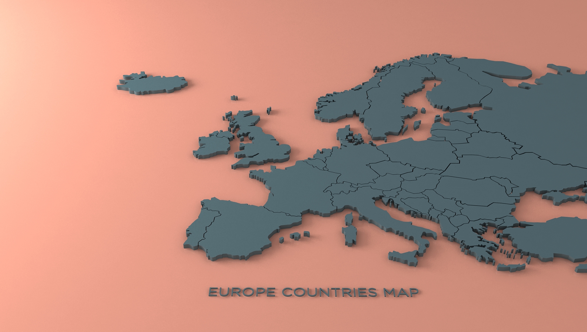 europe map. european countries rendering map.