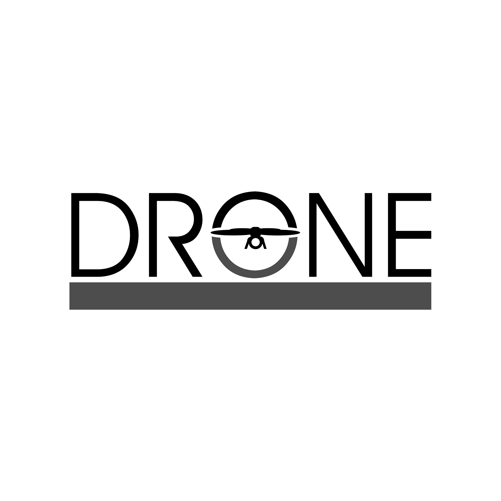 design flying drone on the font o for your best business symbol