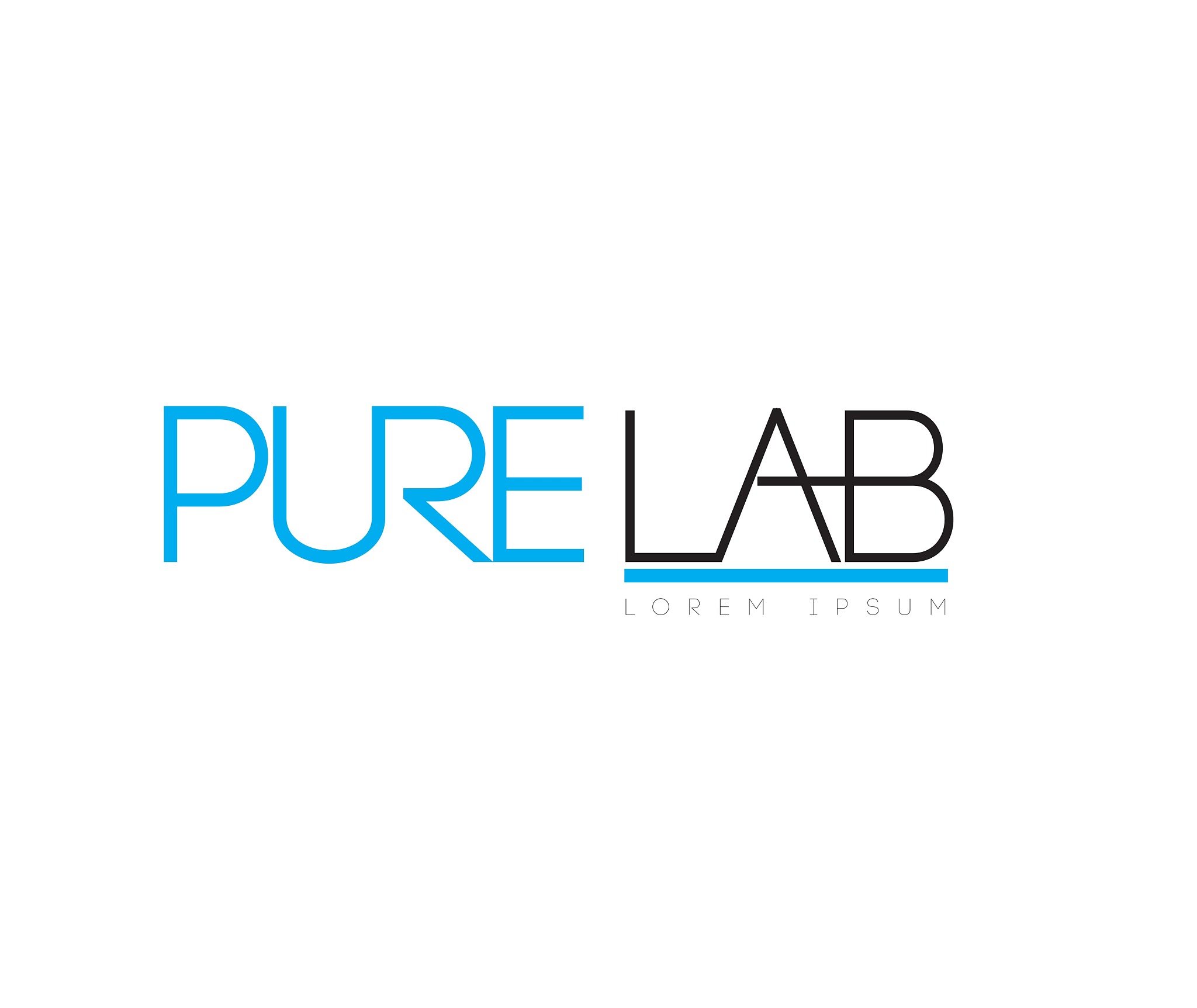pure lab concept logo design
