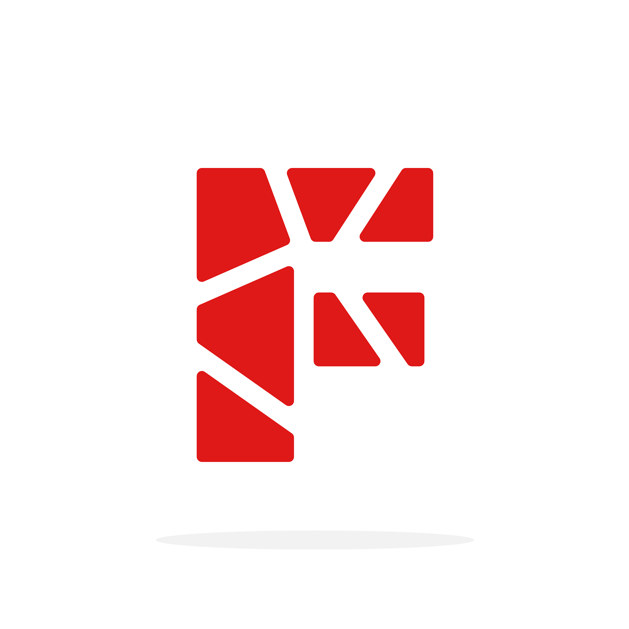 vector logo letter red geometric f