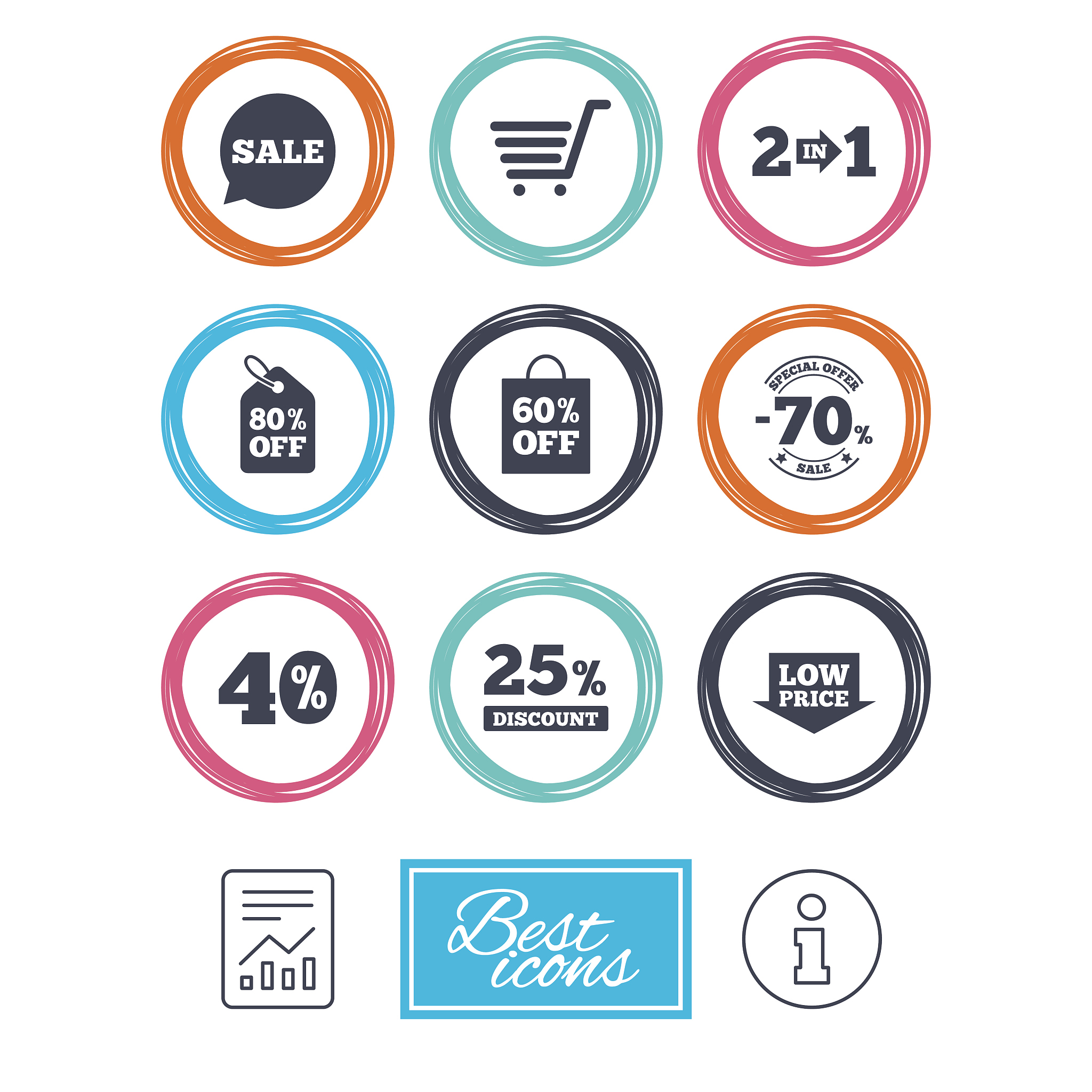 sale discounts icon. shopping, deal signs.