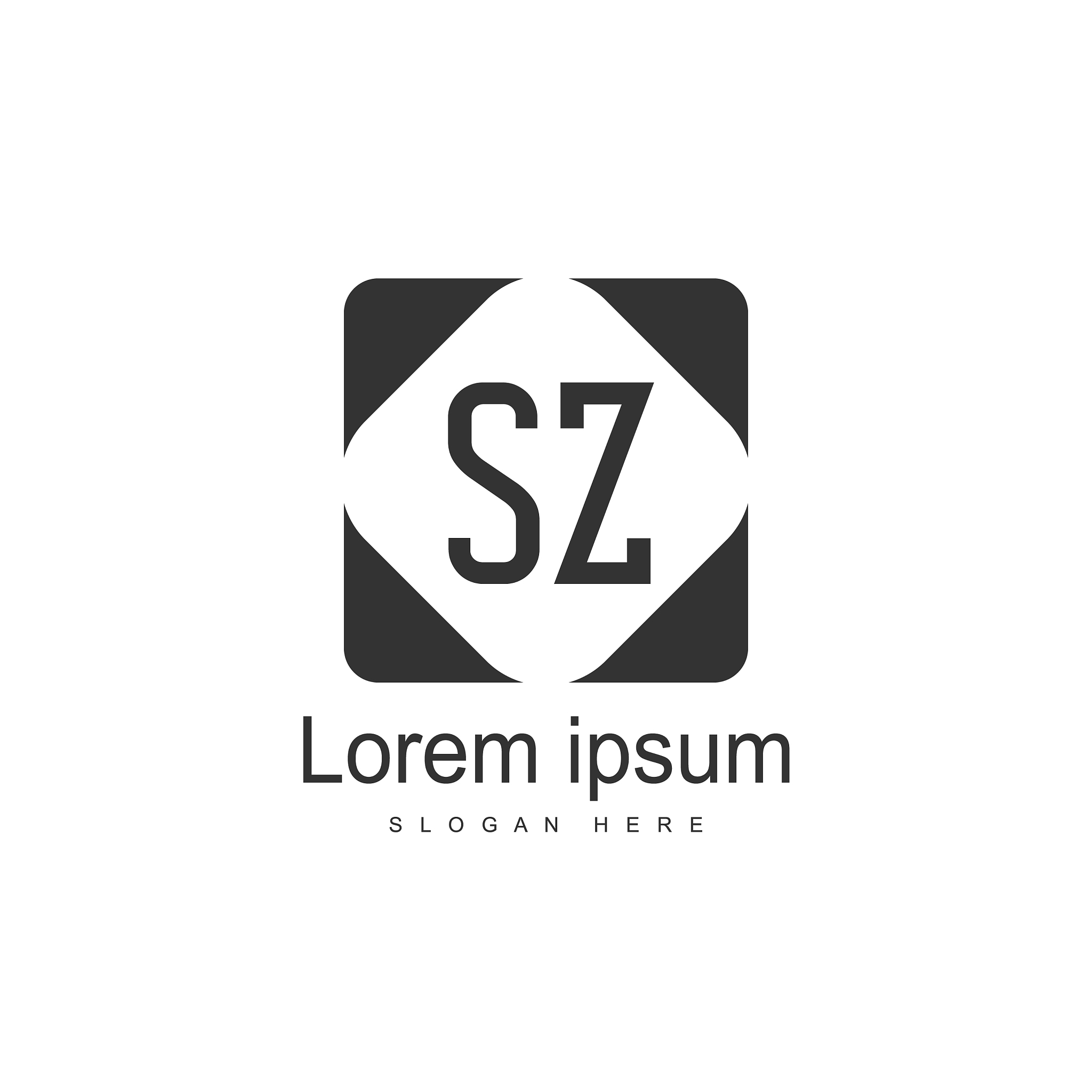 initial letter sz logo template minimalist letter