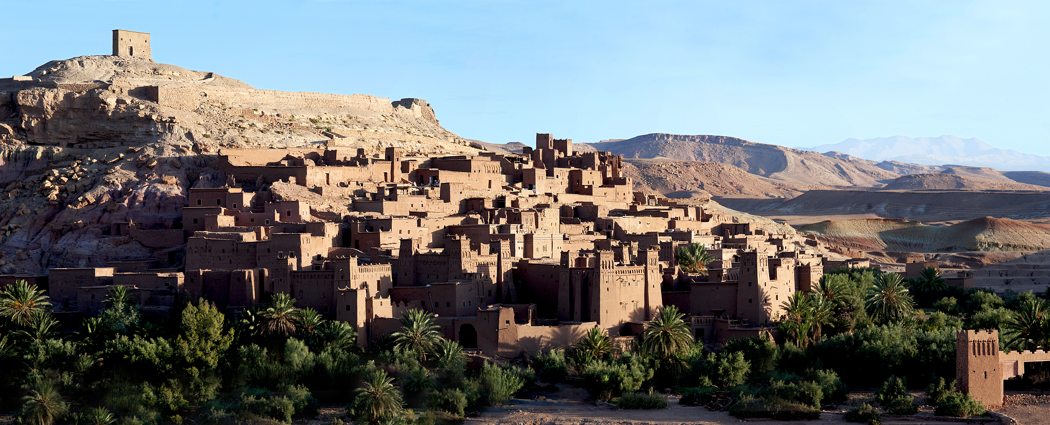 panoramic view of the fortified town or ksar of ait benhaddou wi