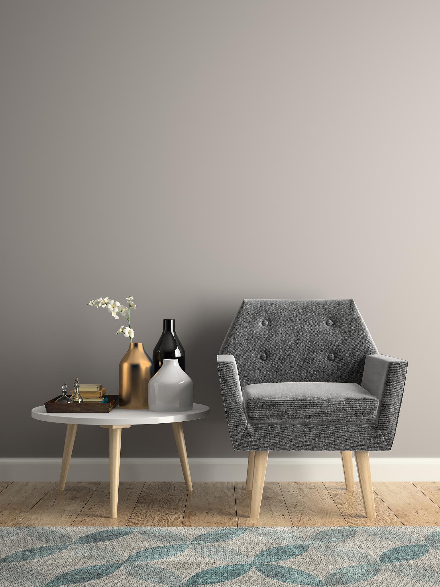interior modern design room 3d illustration