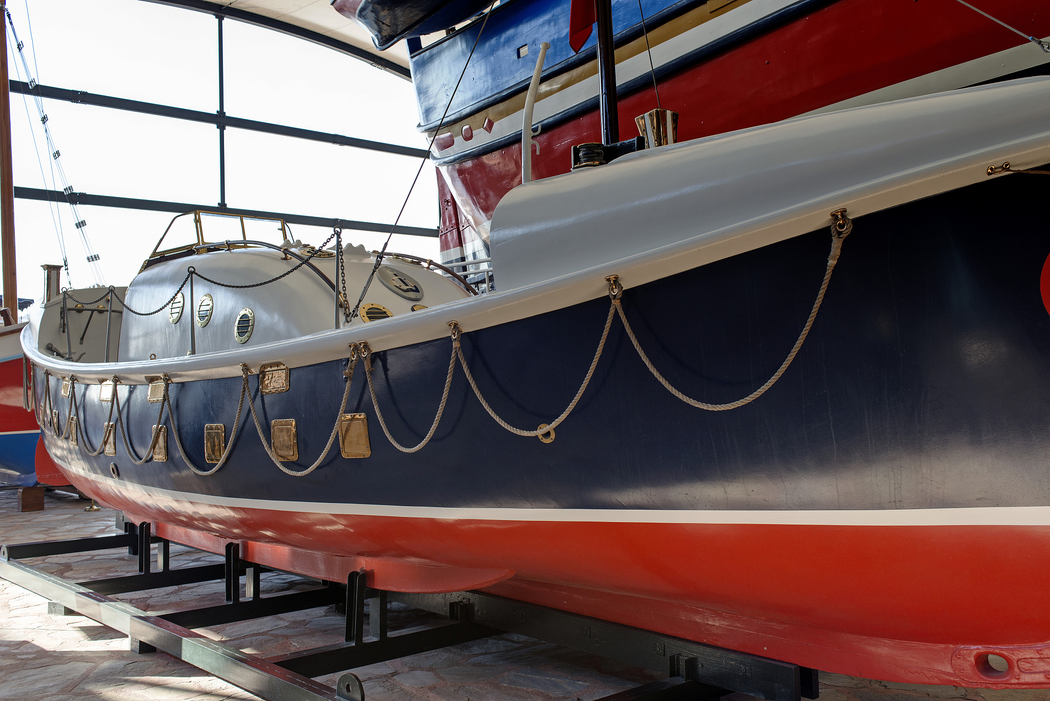 side view of a fancy classic boat