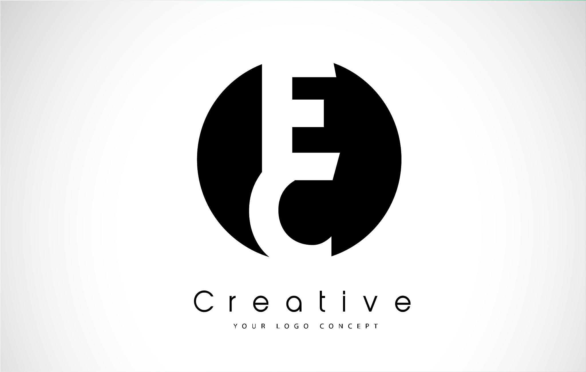 ec letter logo design inside a black circle
