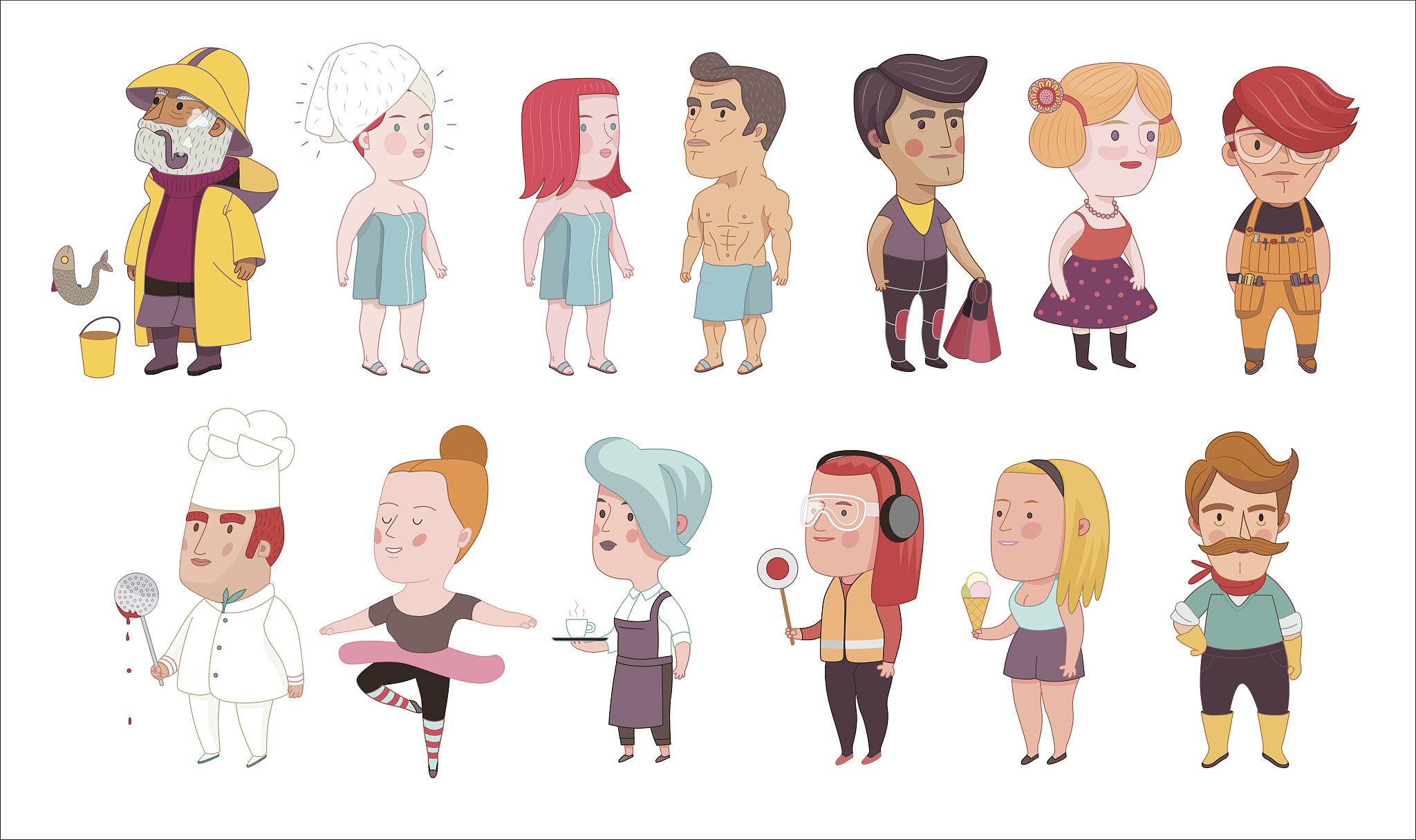 various people set