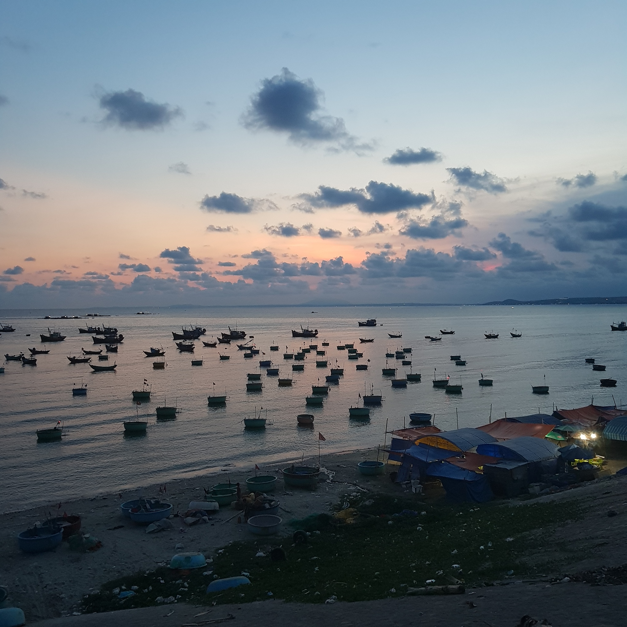 sunset over vietnam bay