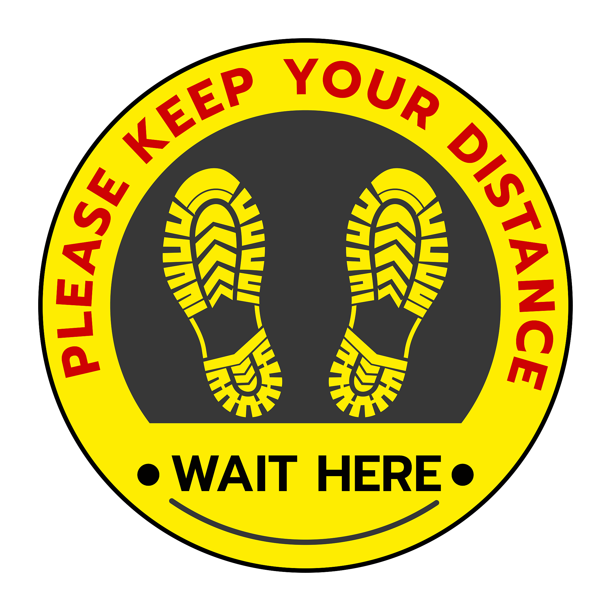 social distancing. footprint sign. keep the 2 meter distance. co
