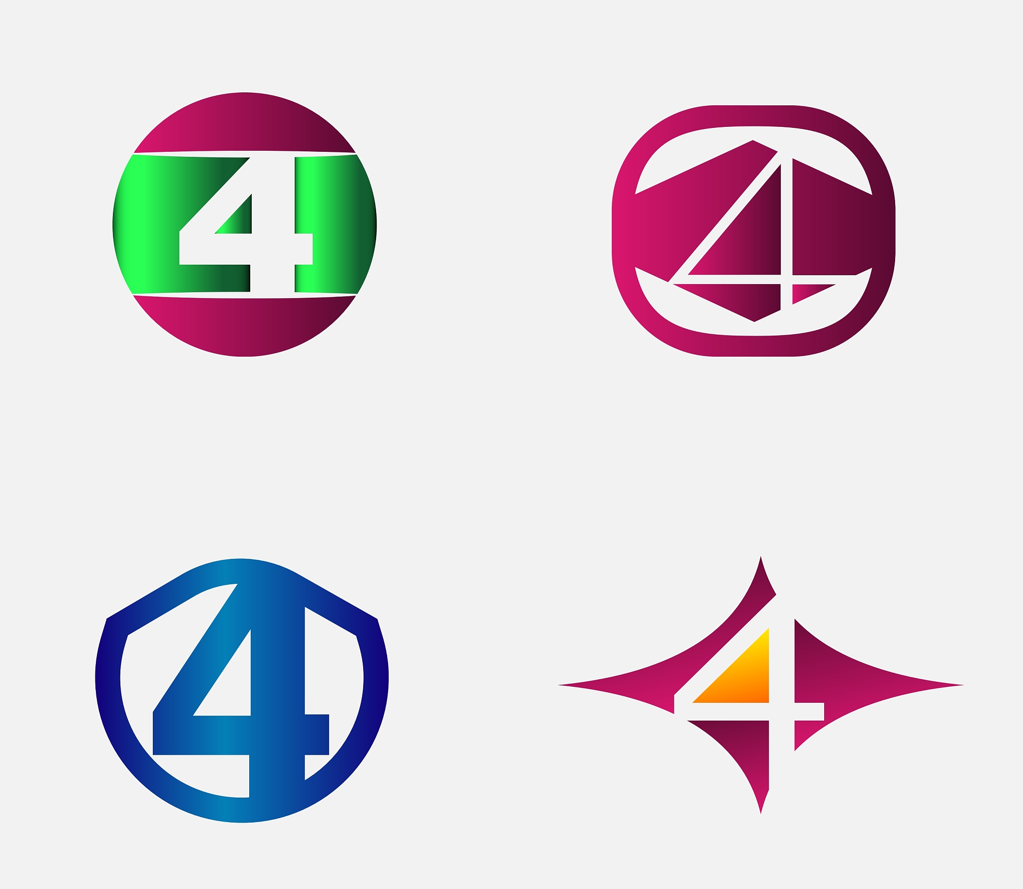 4 alphabet font number abstract logo symbol