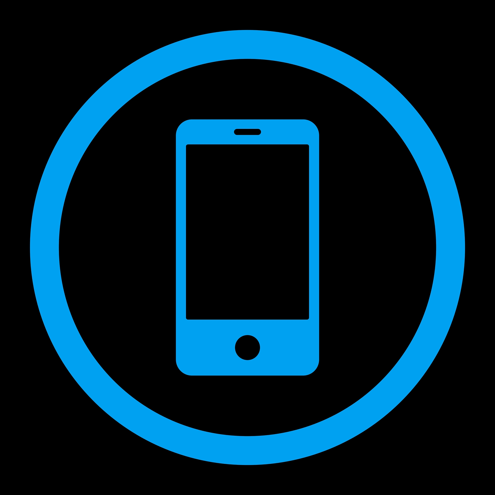 smartphone flat blue color rounded icon