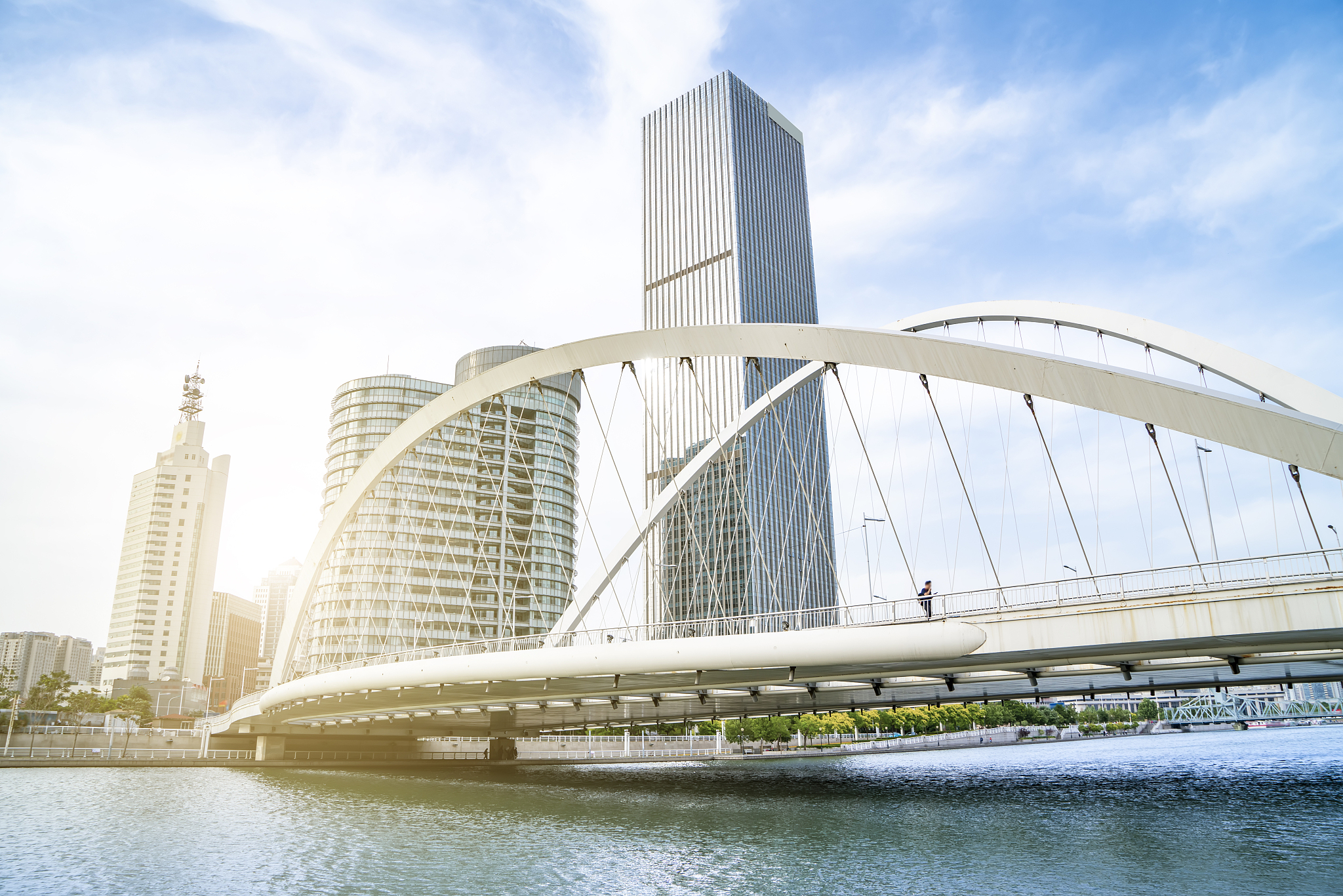modern architecture landscape of haihe city in tianjin
