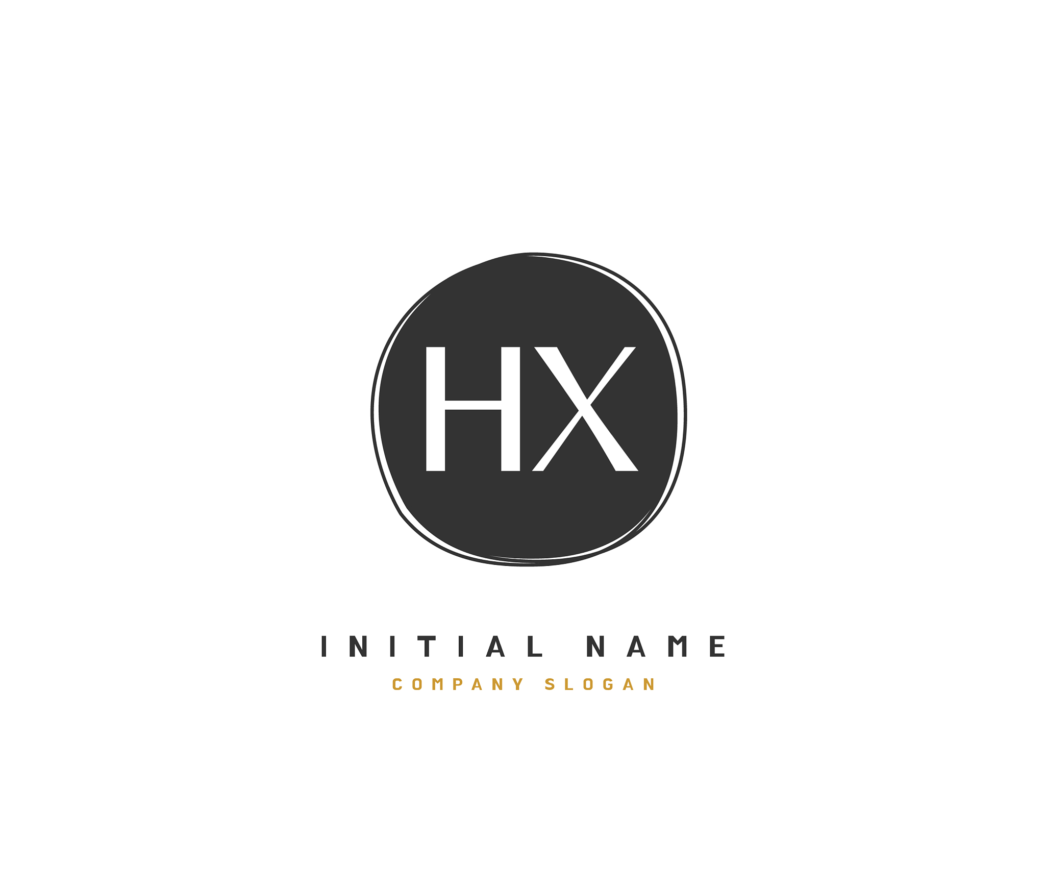 h x beauty initial logo handwriting logo of