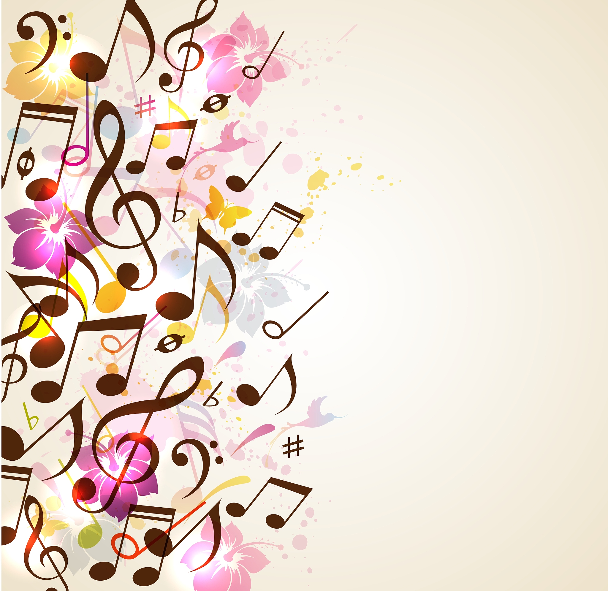 abstract music background with notes