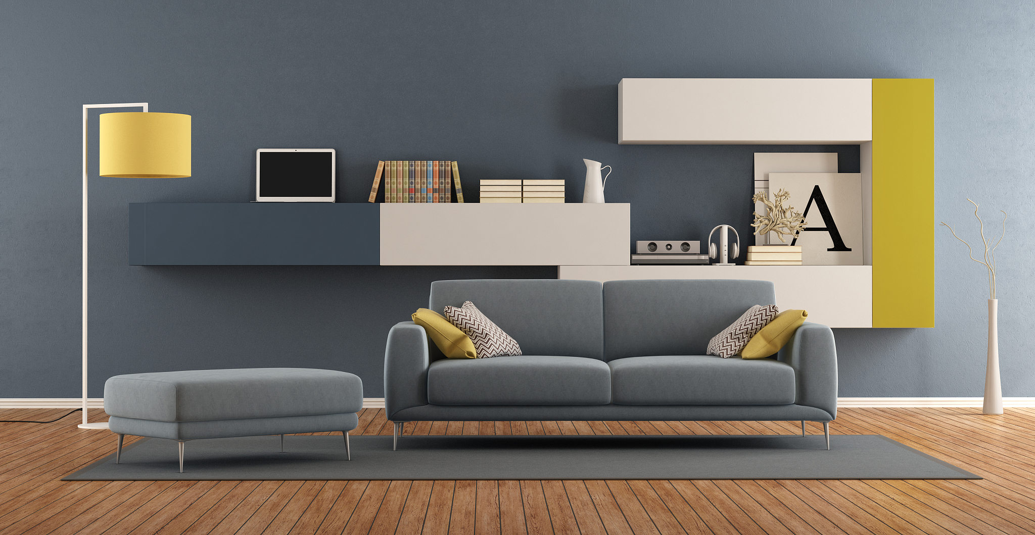modern colorful living room