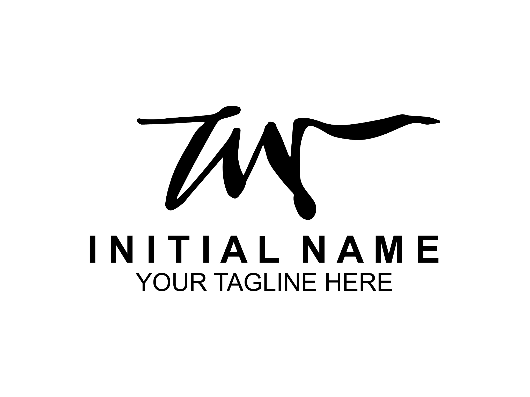 handwriting logo initial m signature elegant