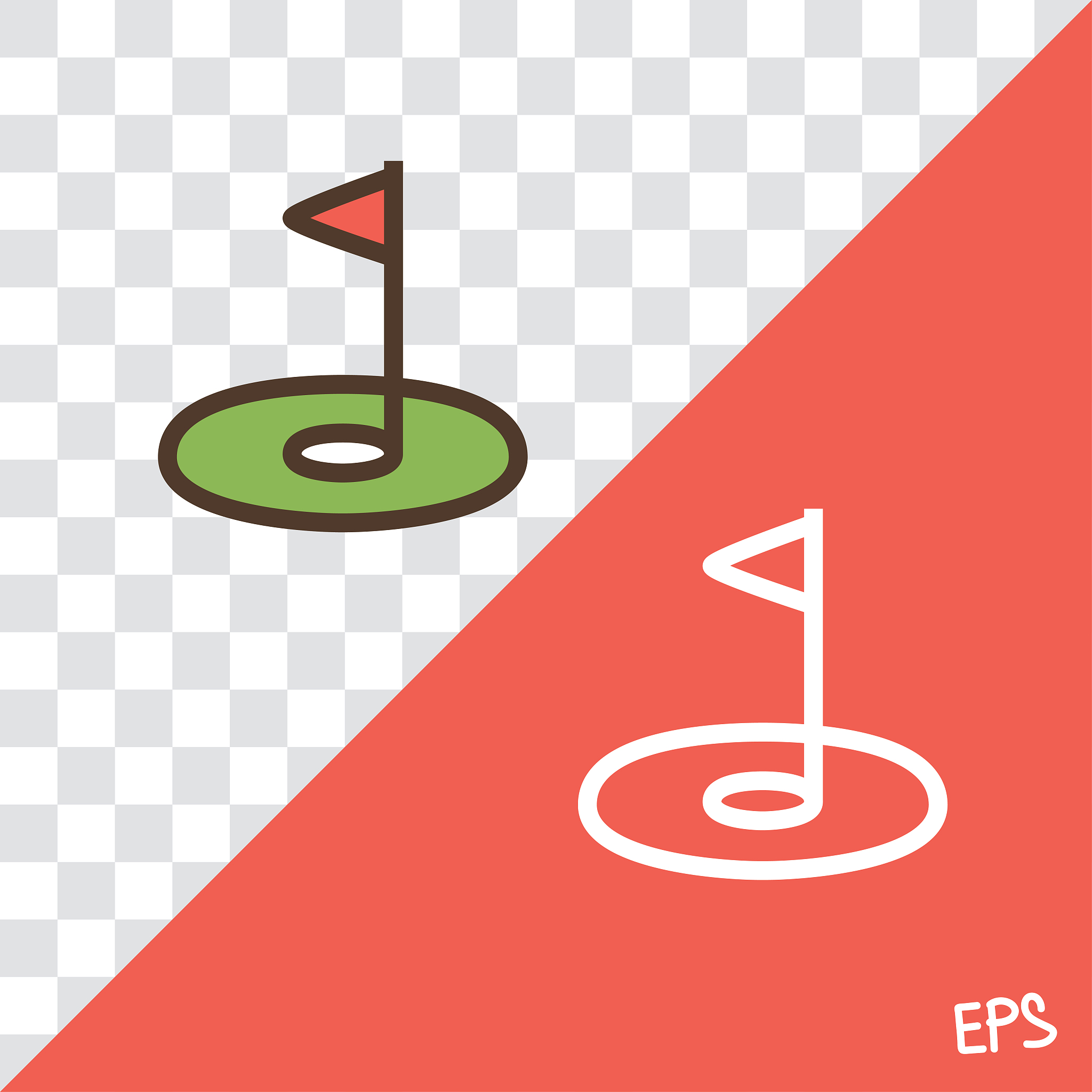 linear vector icon with golf