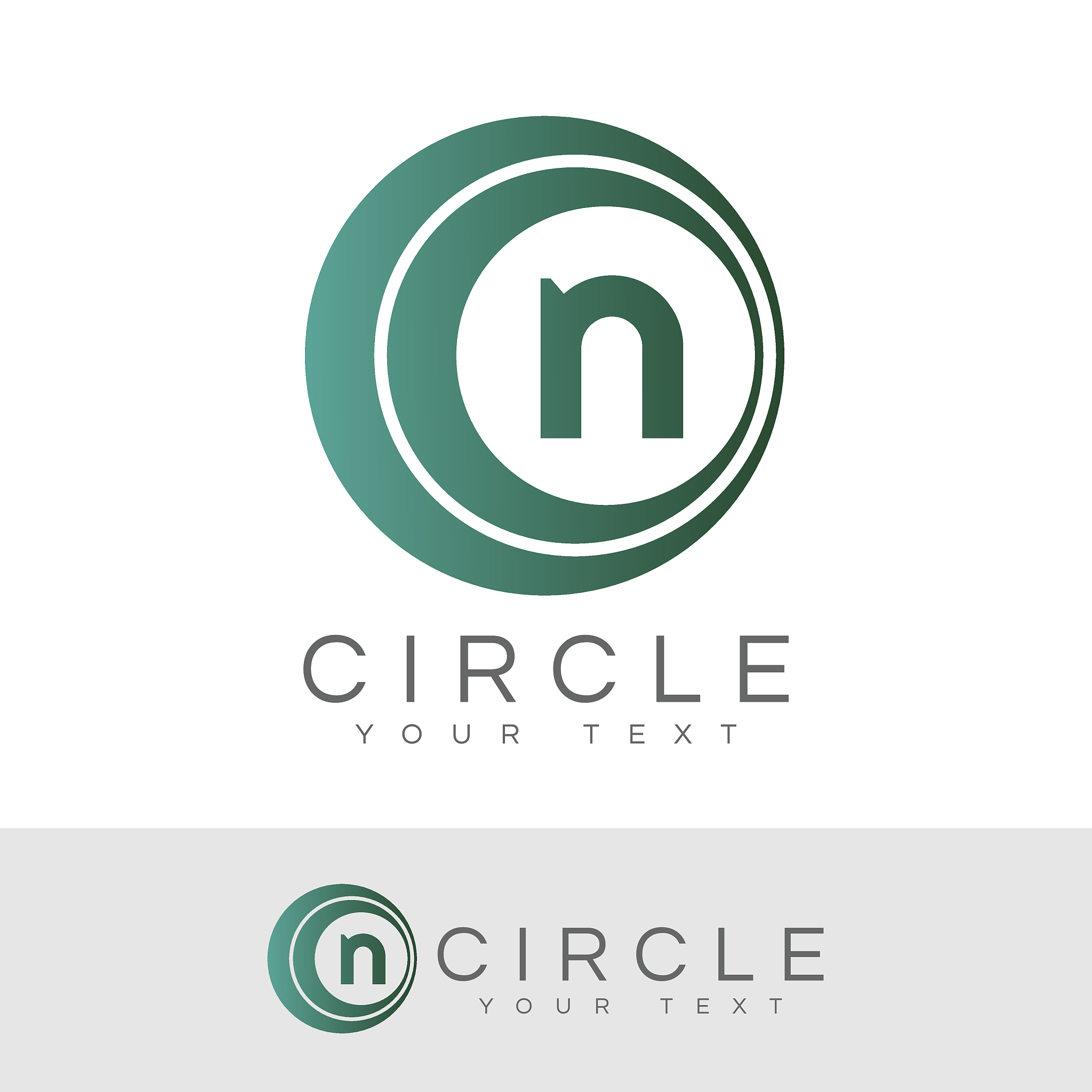 circle initial letter n icon design