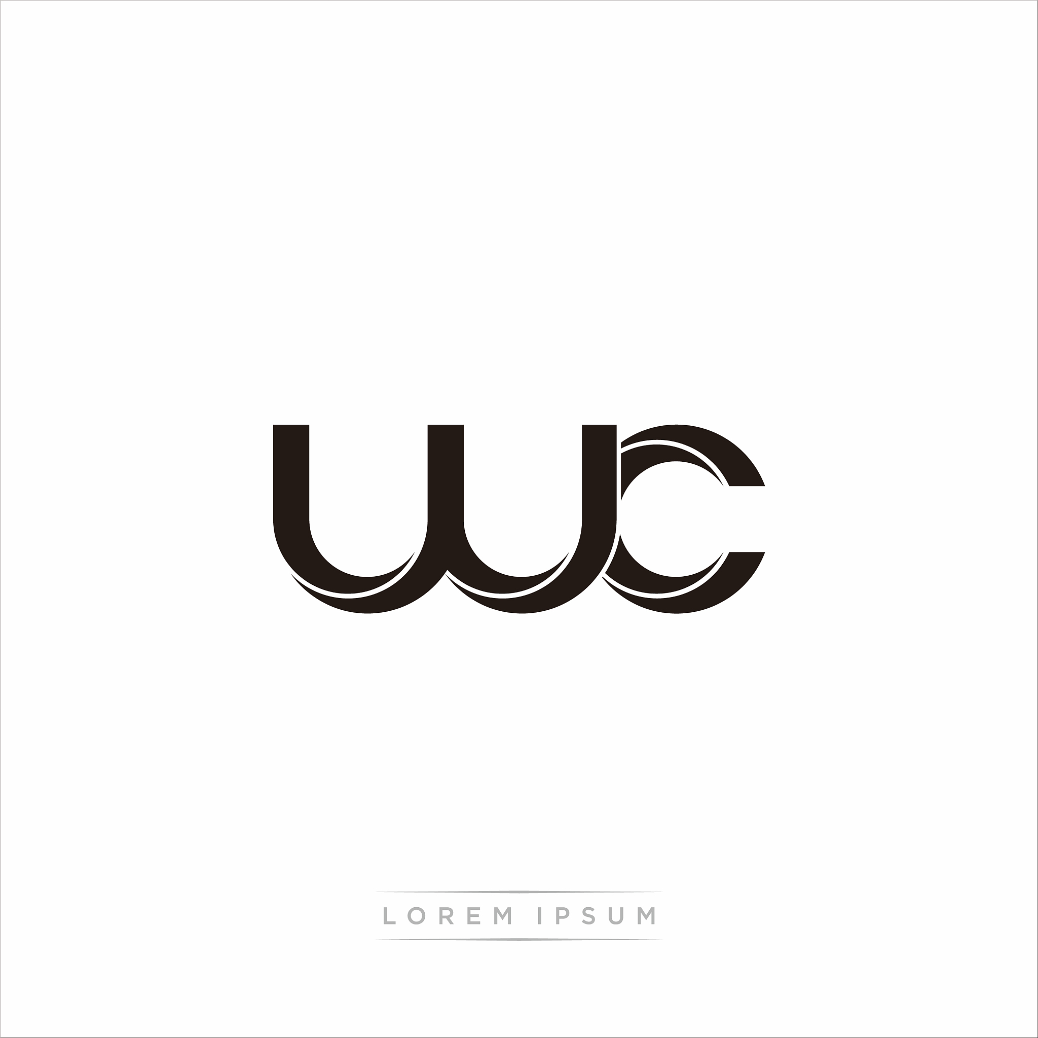 wc initial letter split lowercase modern monogram