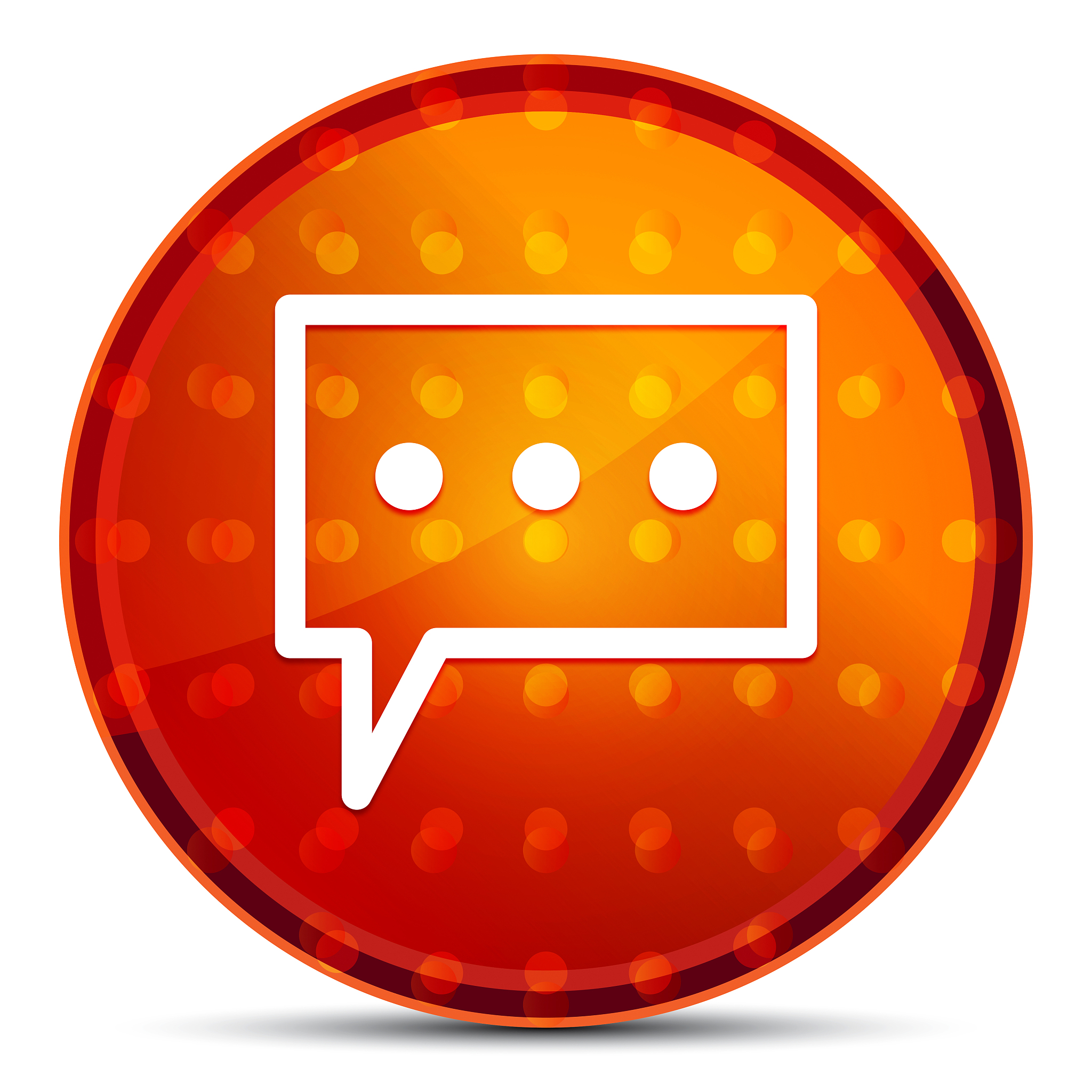 comment icon nightly orange round button