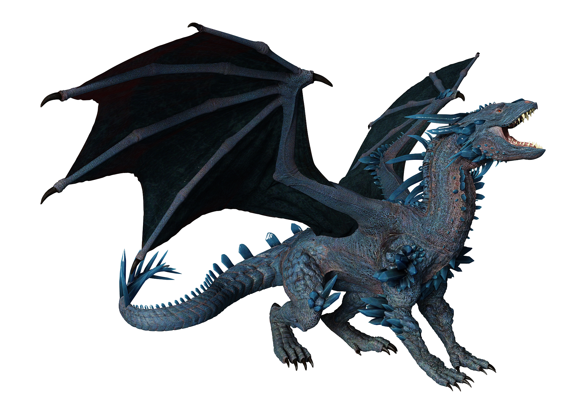 3d illustration fantasy dragon on white